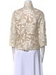 Naeem Khan Lace Pattern Mock Neck Sweater
