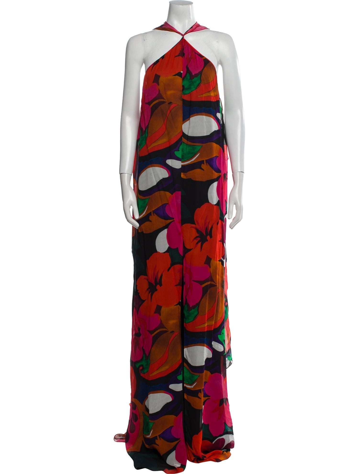 Naeem Khan Floral Print Long Dress