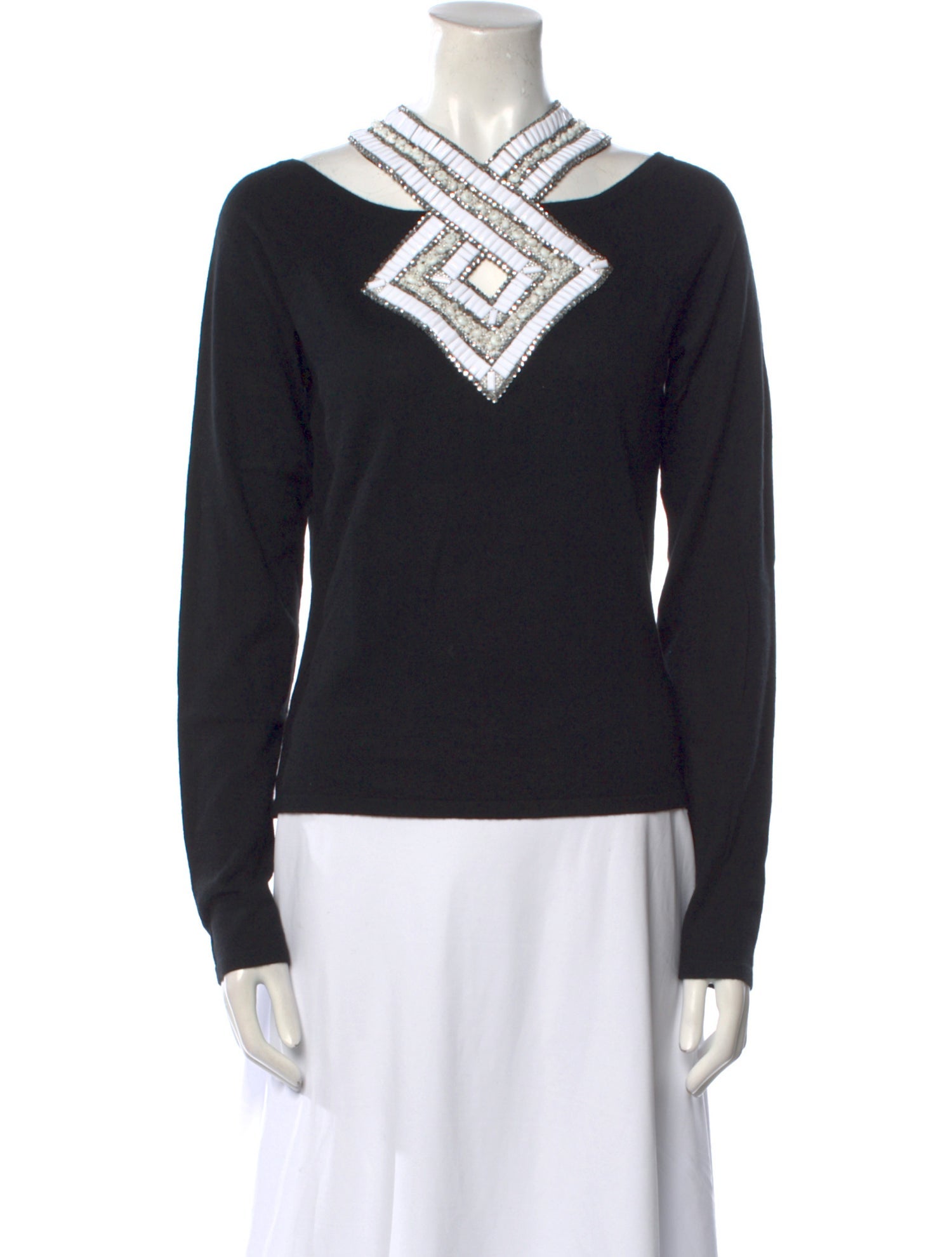 Naeem Khan Cashmere V-Neck Sweatshirt