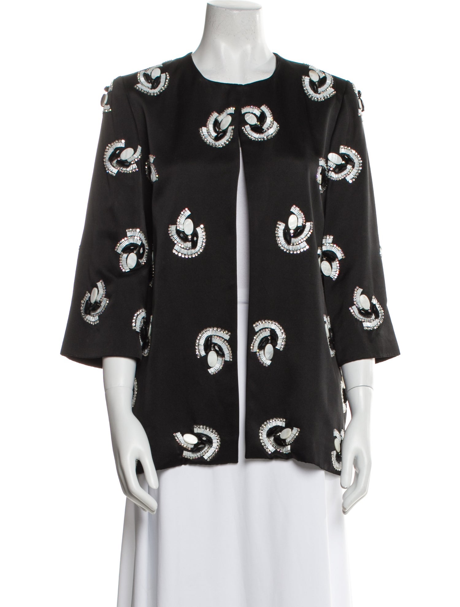 Naeem Khan Silk Printed Evening Jacket