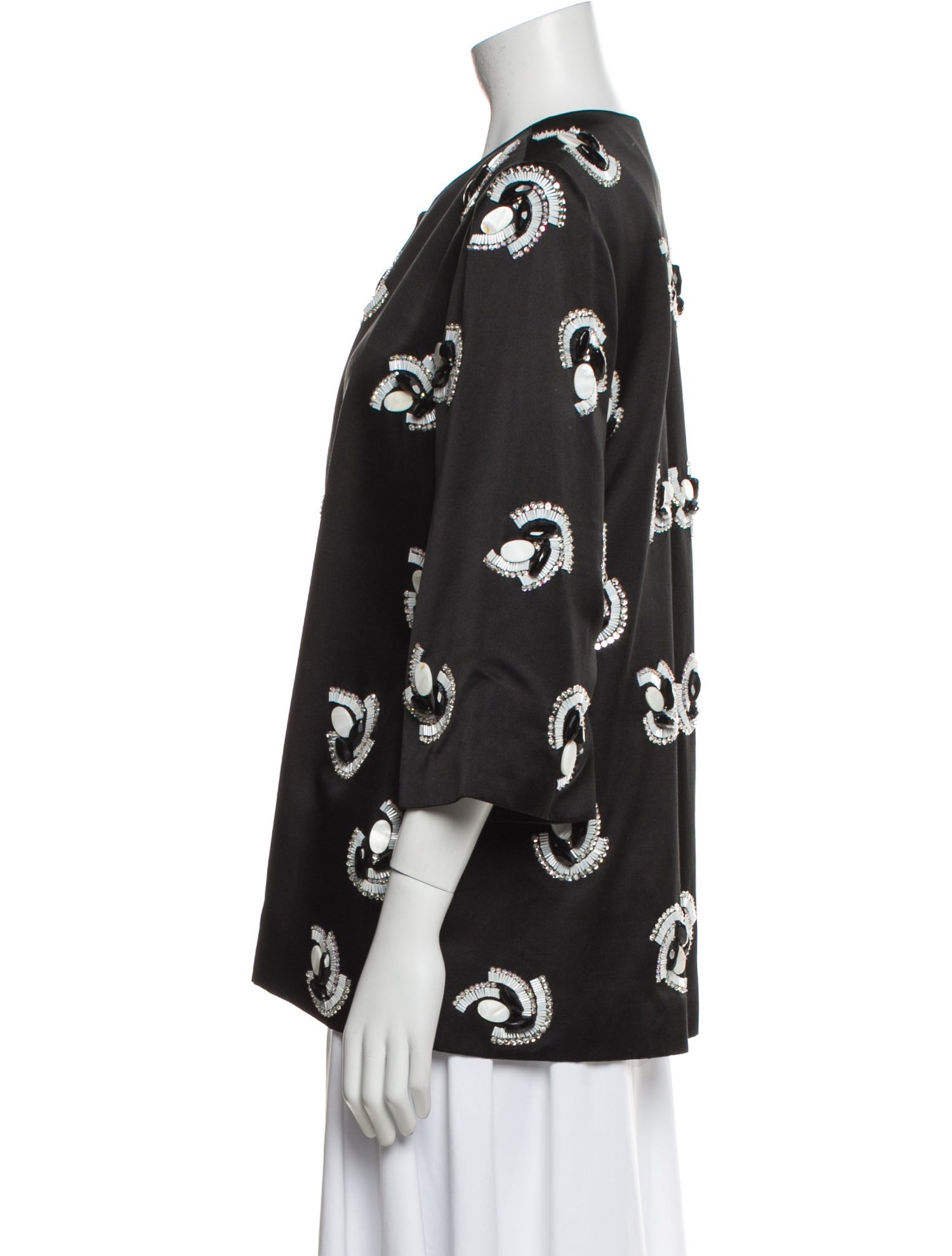 Naeem Khan Silk Printed Evening Jacket