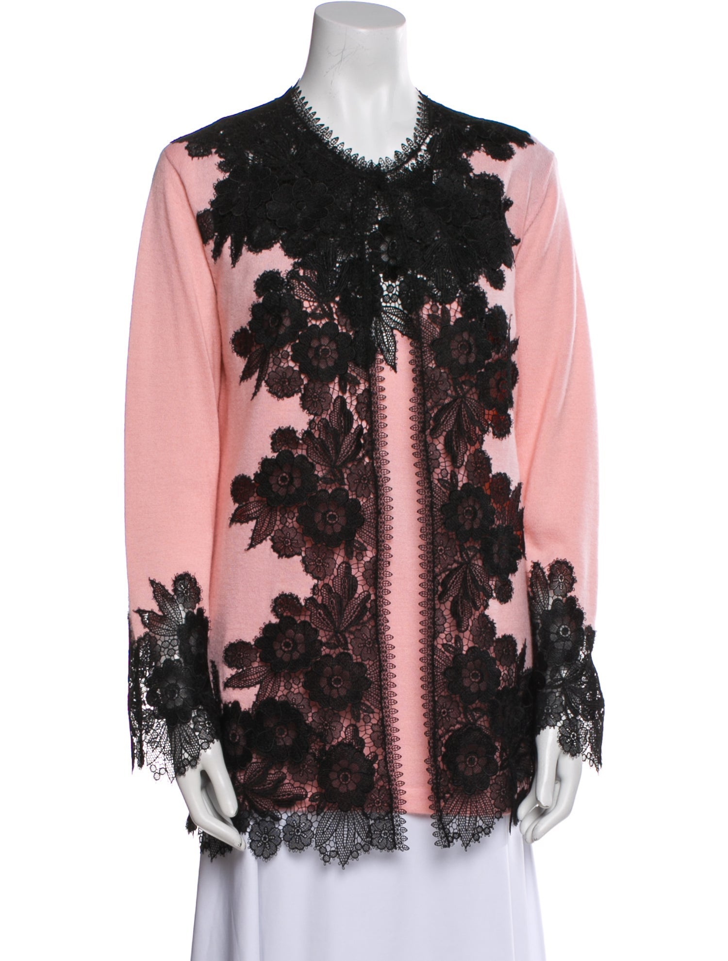 Naeem Khan Lace Pattern Lace Trim Embellishment Dress Set