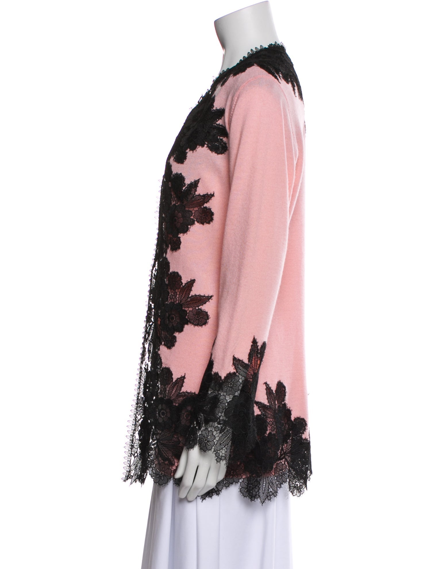 Naeem Khan Lace Pattern Lace Trim Embellishment Dress Set