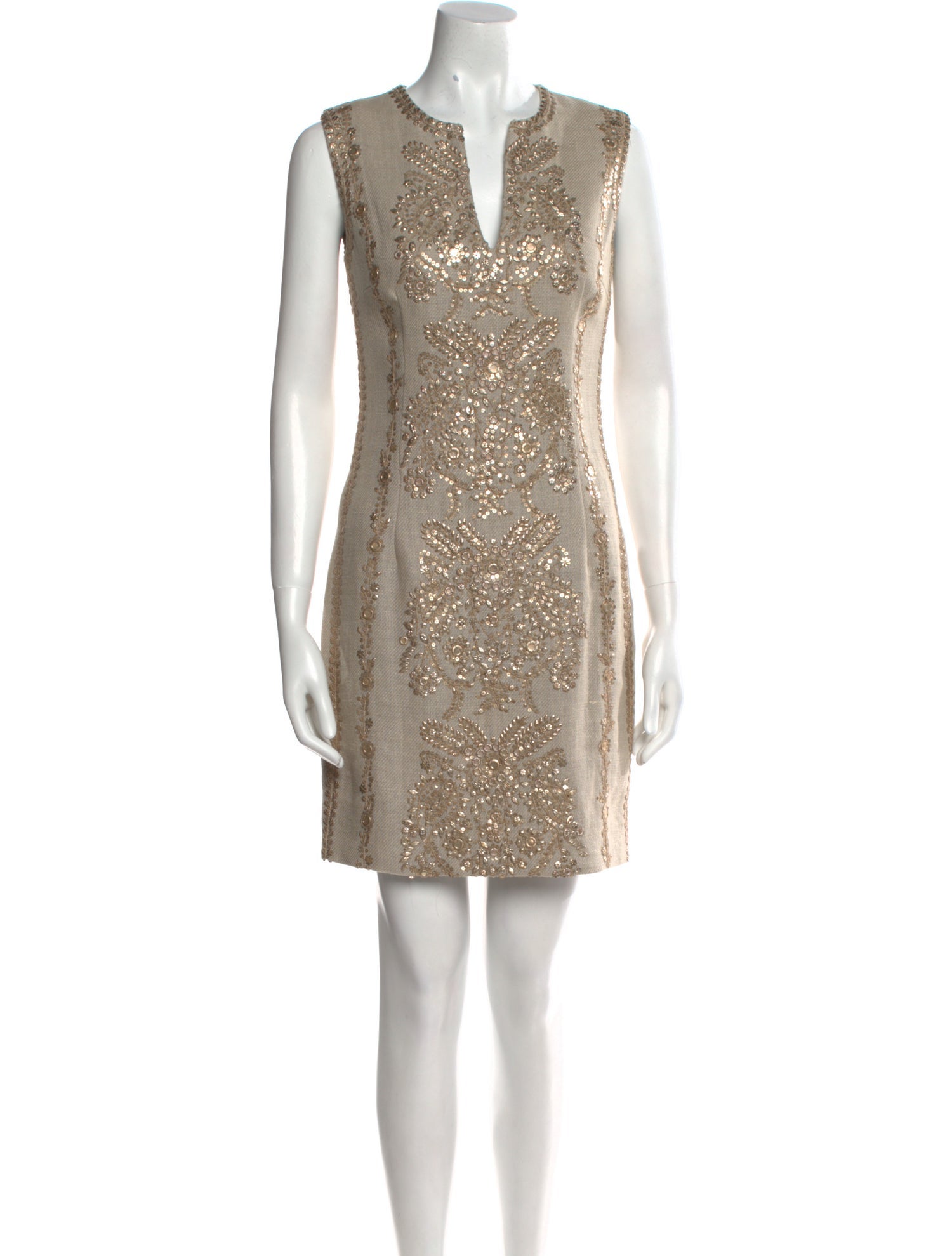 Naeem Khan V-Neck Mini Dress