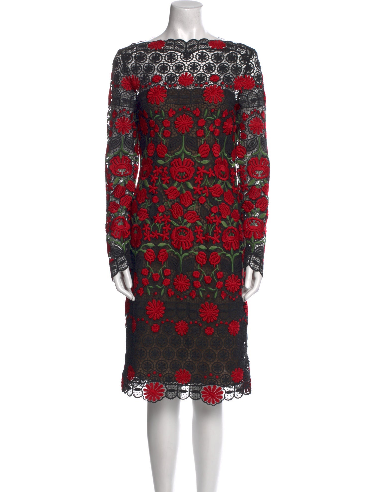 Naeem Khan Lace Pattern Knee-Length Dress