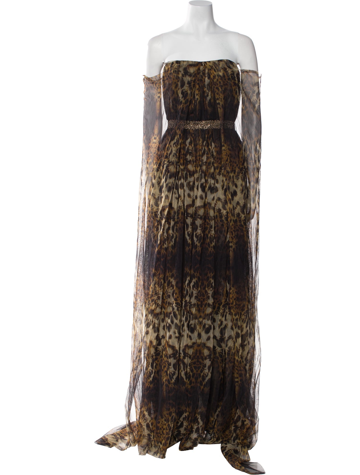 Naeem Khan Animal Print Long Dress