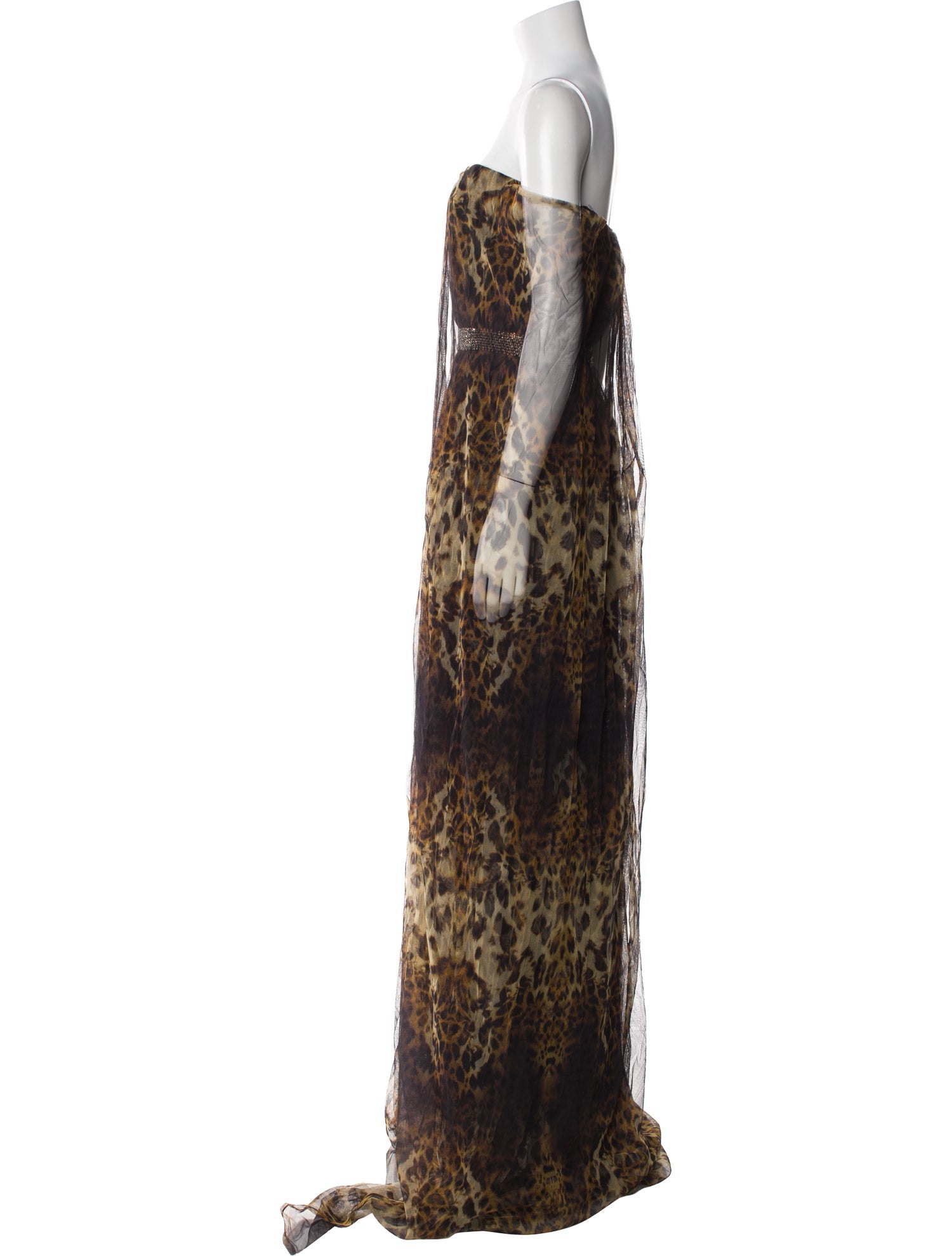 Naeem Khan Animal Print Long Dress