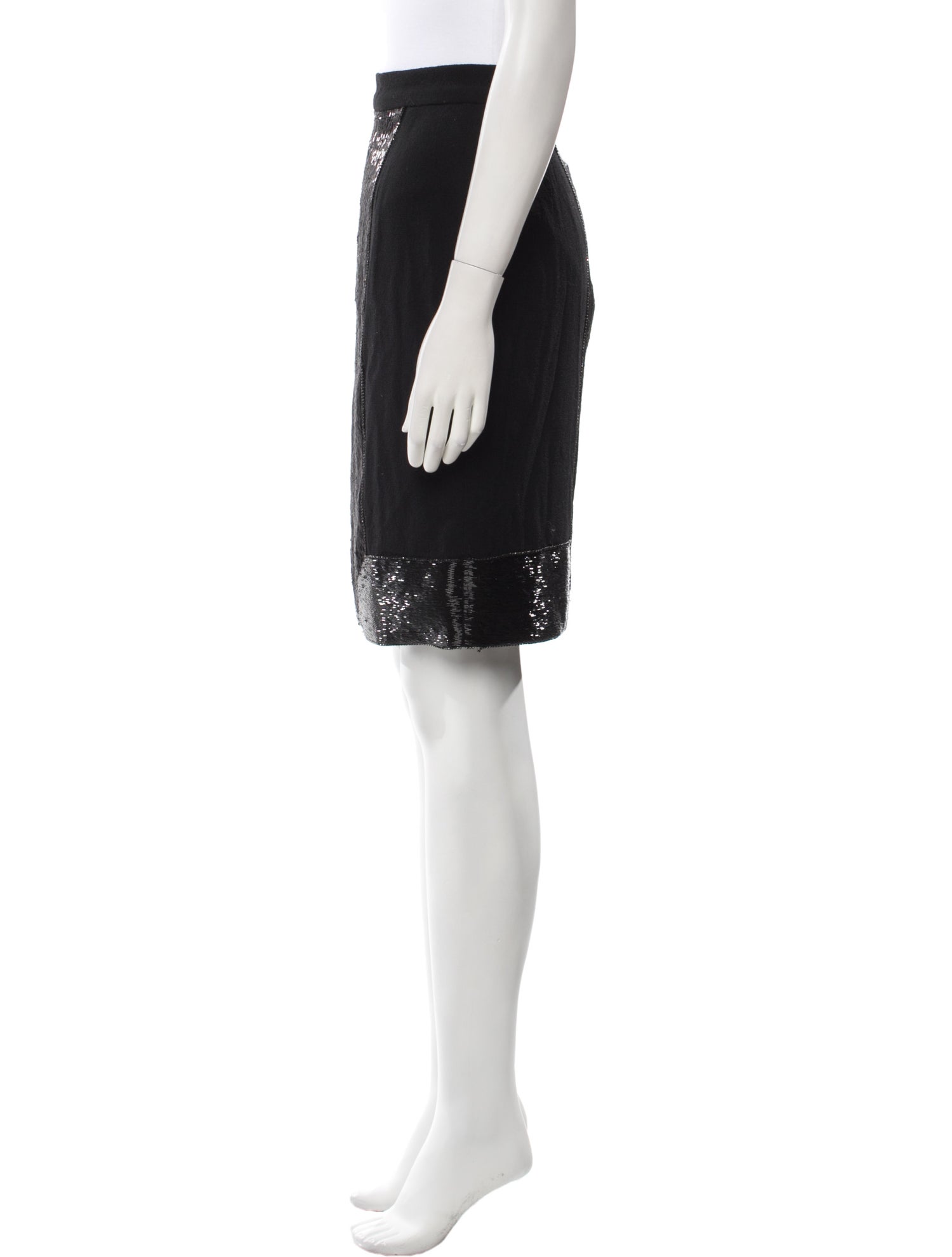 Naeem Khan Beaded Accents Knee-Length Skirt