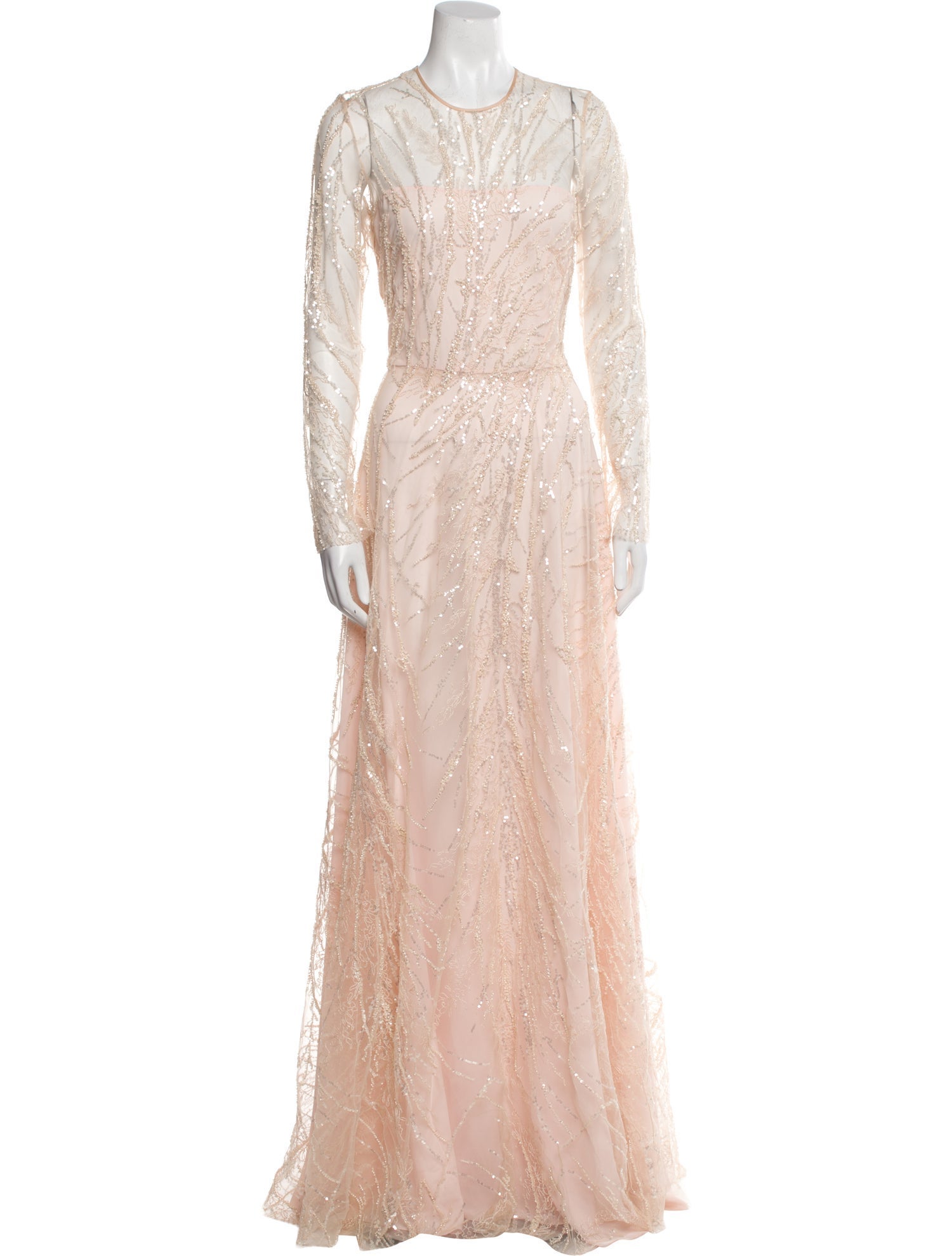Naeem Khan Lace Pattern Long Dress