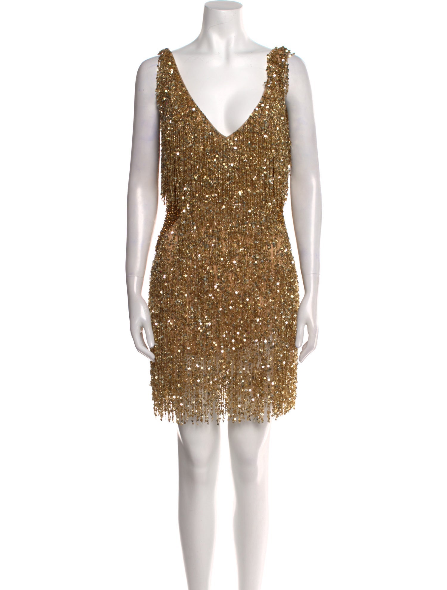 Naeem Khan V-Neck Mini Dress
