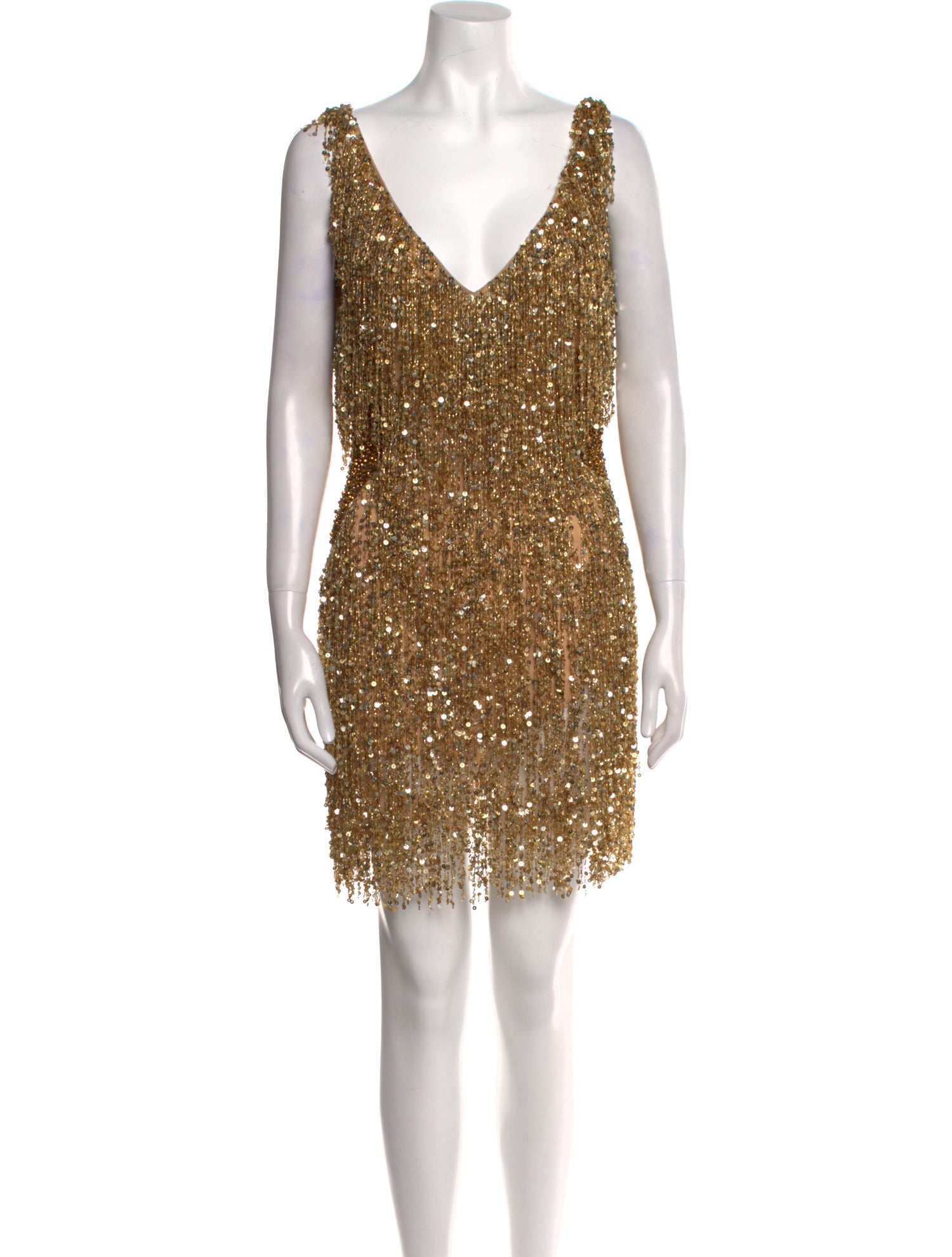 Naeem Khan V-Neck Mini Dress