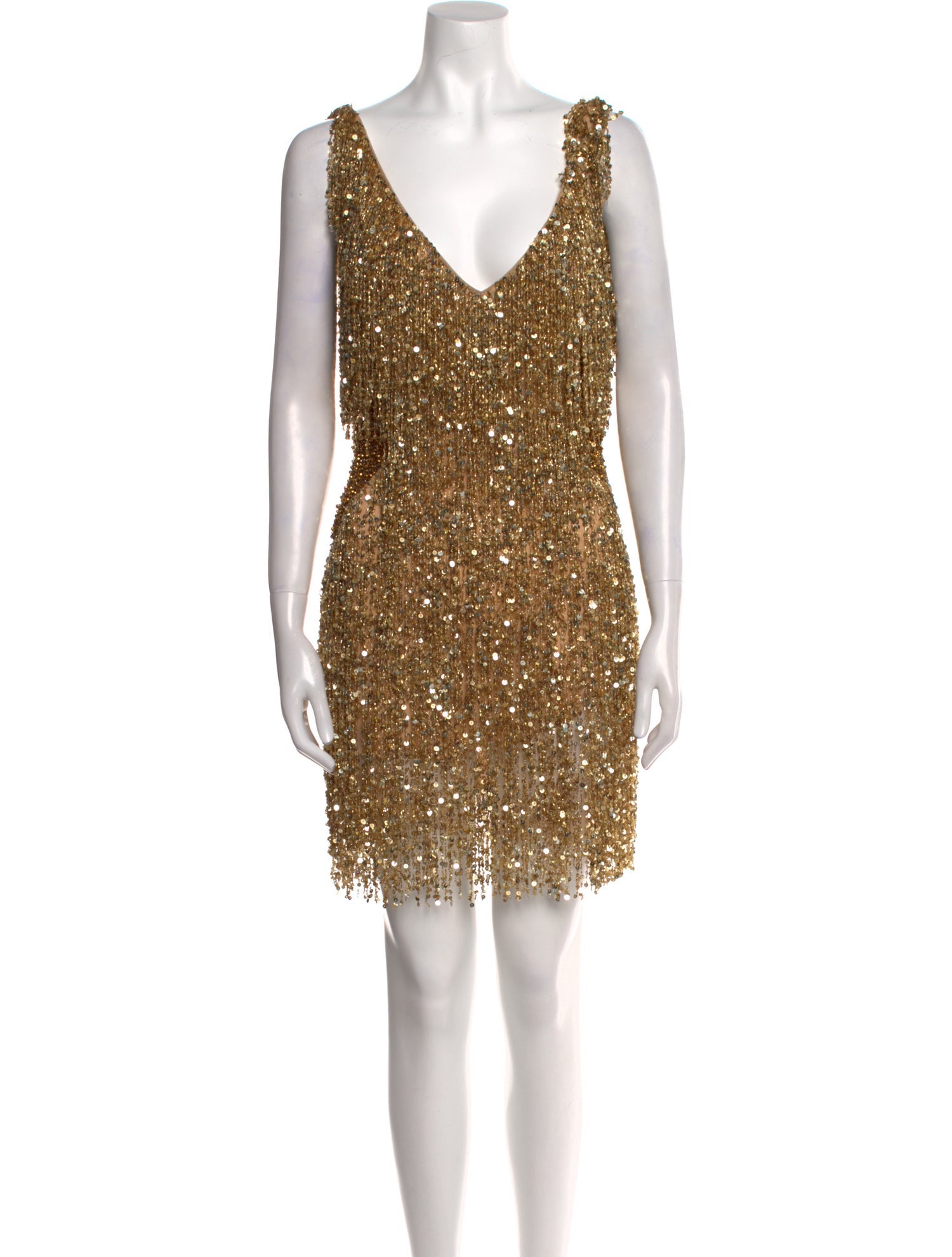 Naeem Khan V-Neck Mini Dress