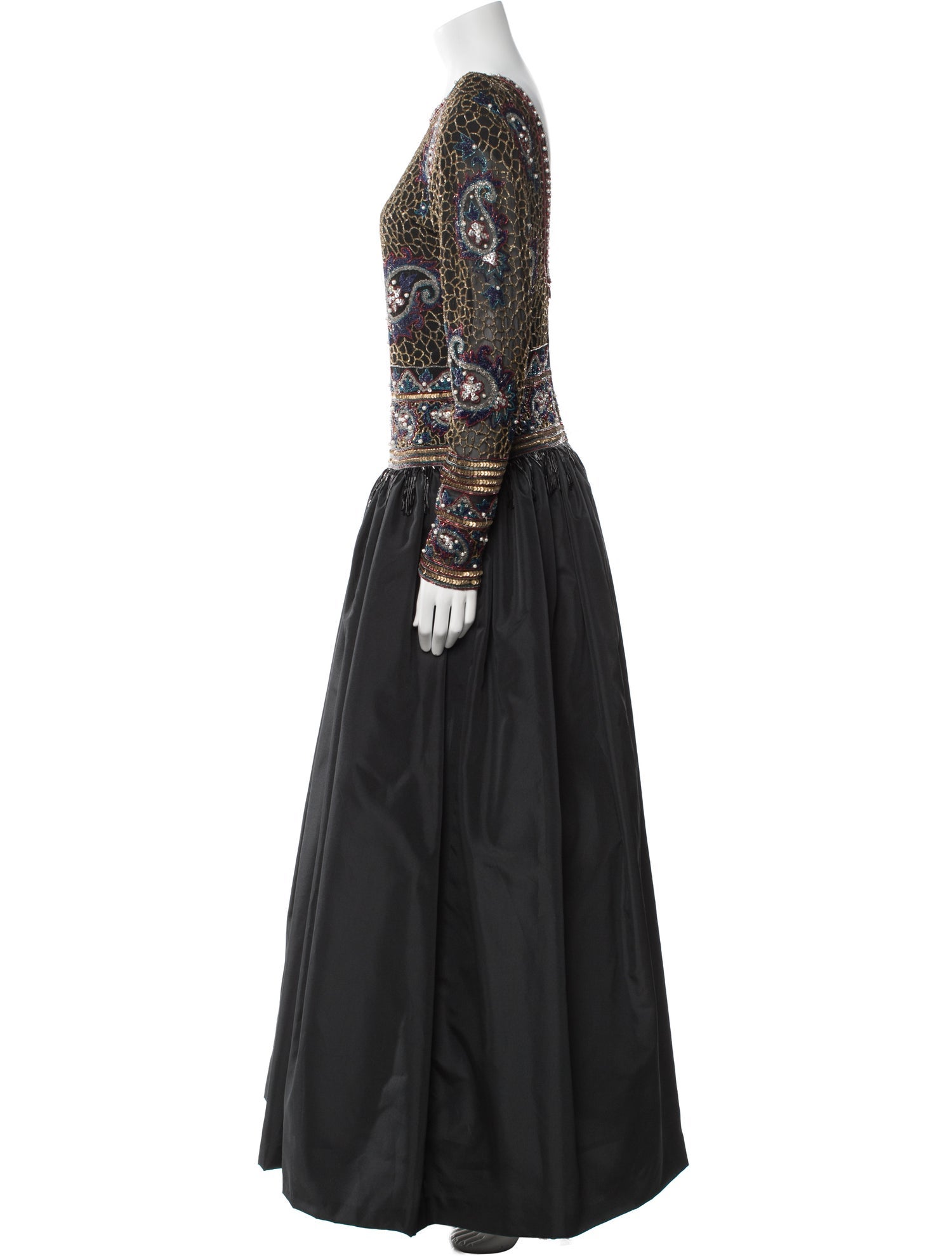 Naeem Khan Bateau Neckline Long Dress