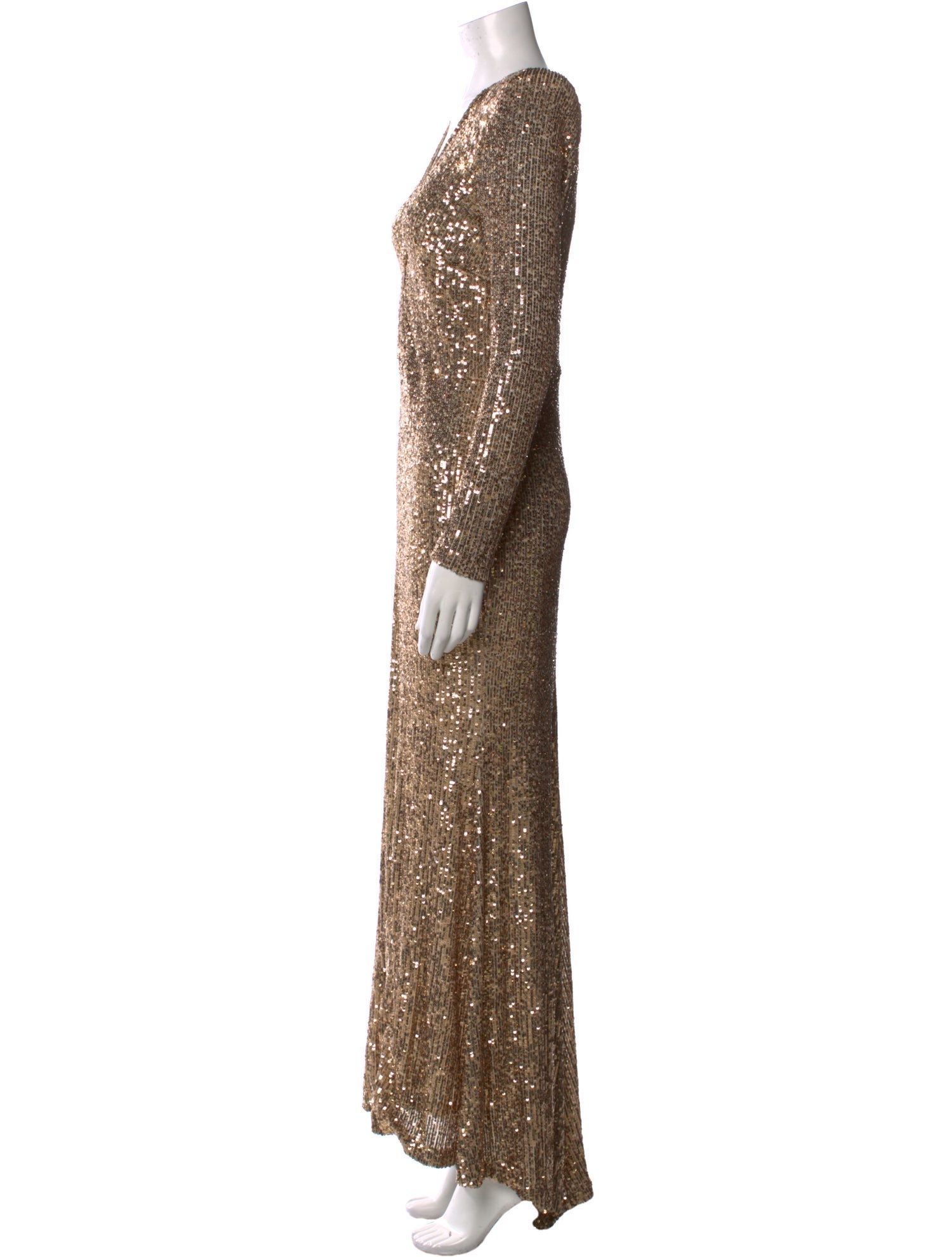 Naeem Khan V-Neck Long Dress