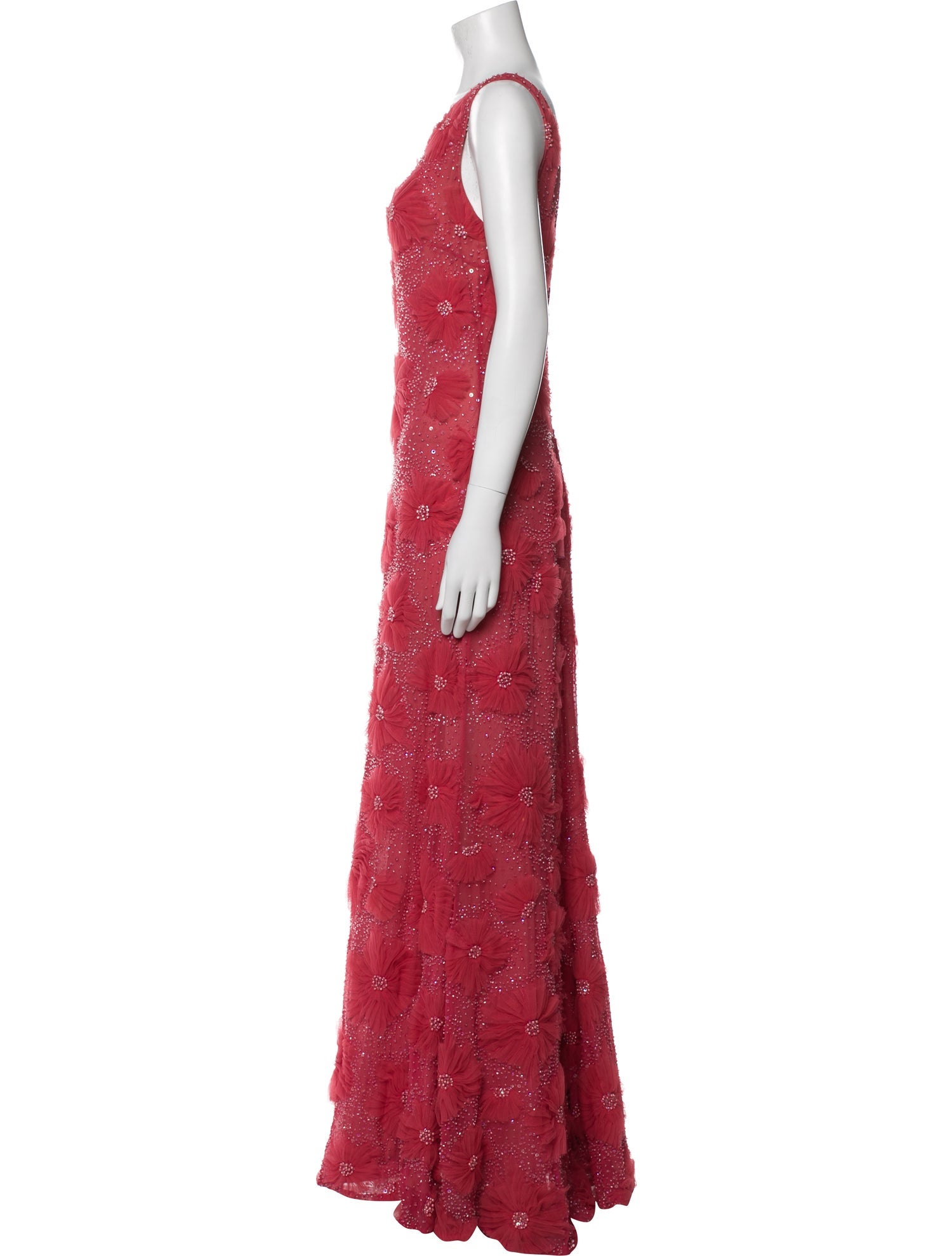 Naeem Khan Scoop Neck Long Dress
