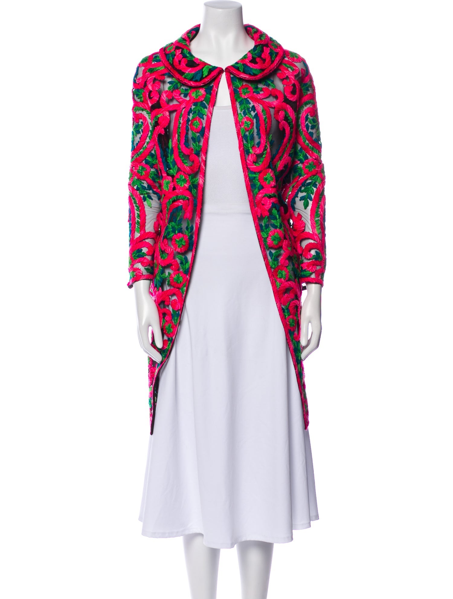 Naeem Khan Mesh Printed Evening Jacket