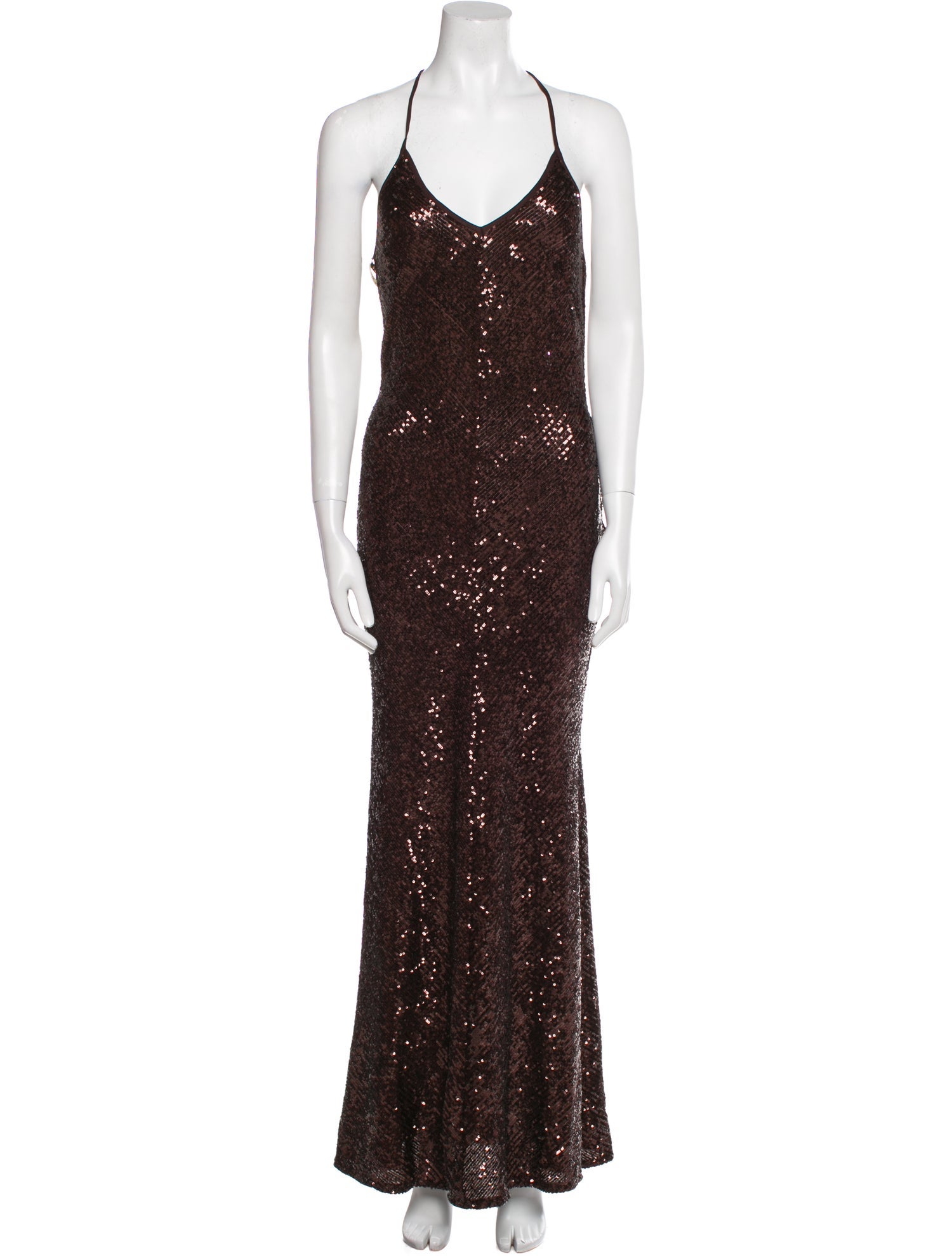 Naeem Khan V-Neck Long Dress