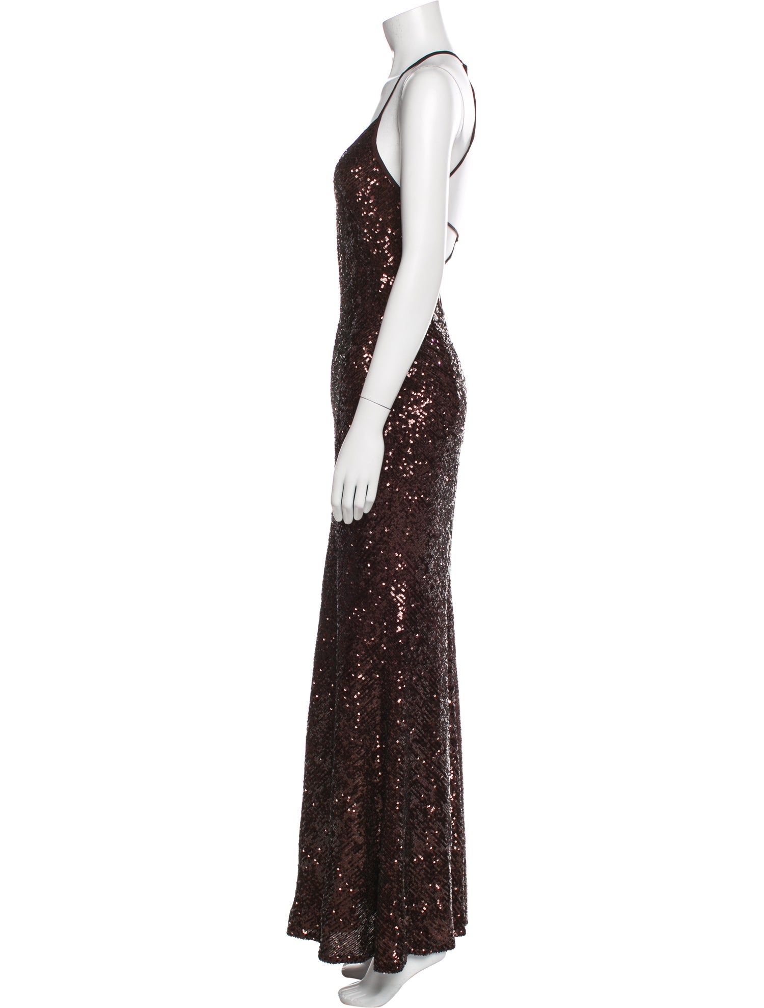 Naeem Khan V-Neck Long Dress