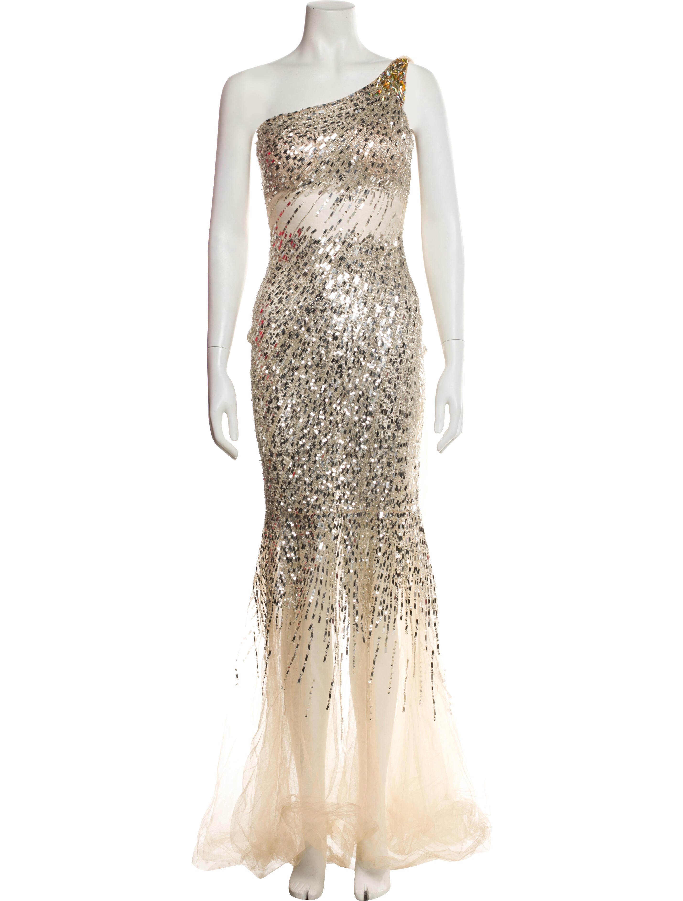 Naeem Khan One-Shoulder Long Dress