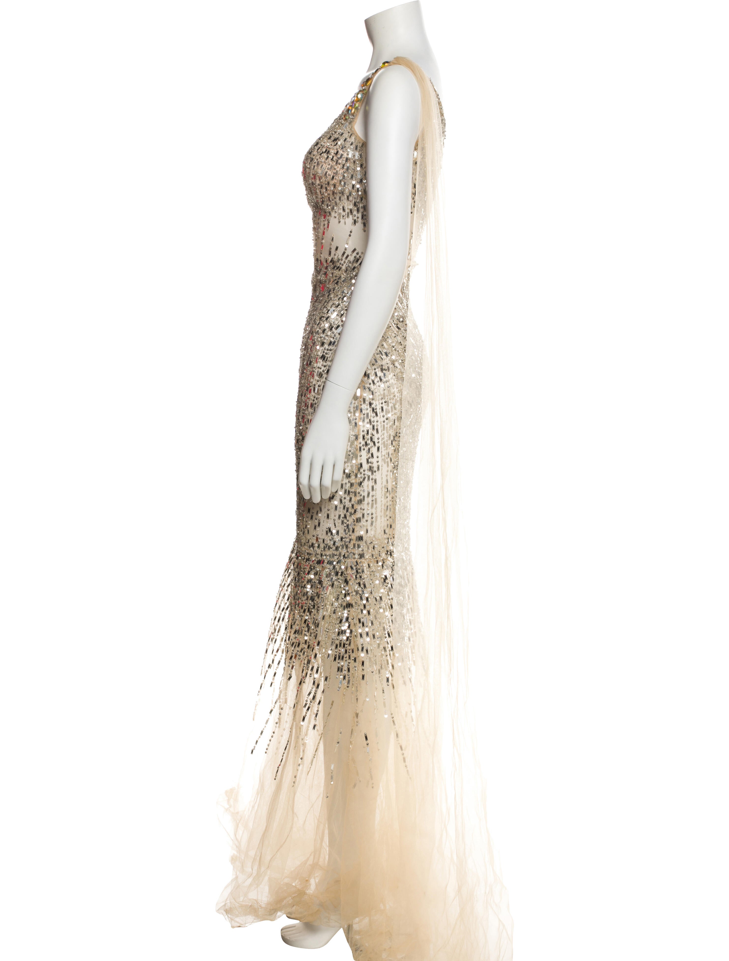 Naeem Khan One-Shoulder Long Dress