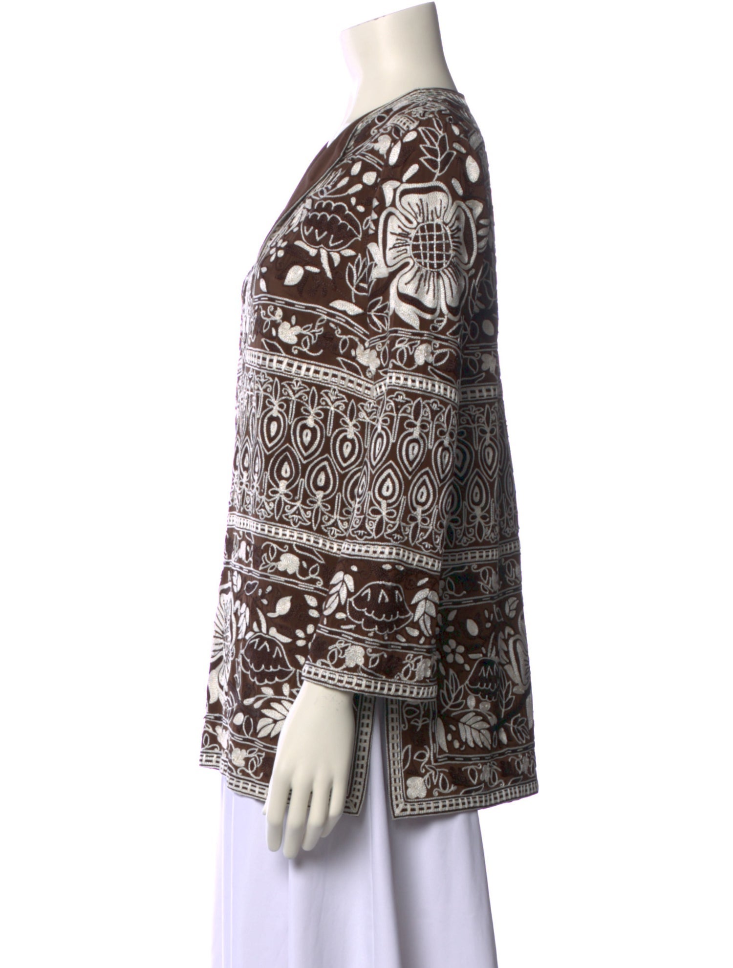 Naeem Khan Silk Printed Blouse