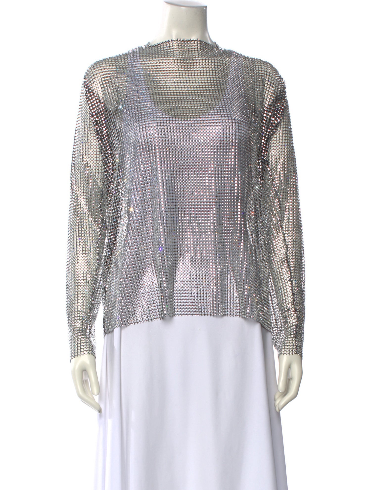 Naeem Khan Printed Mock Neck Blouse w/ Tags