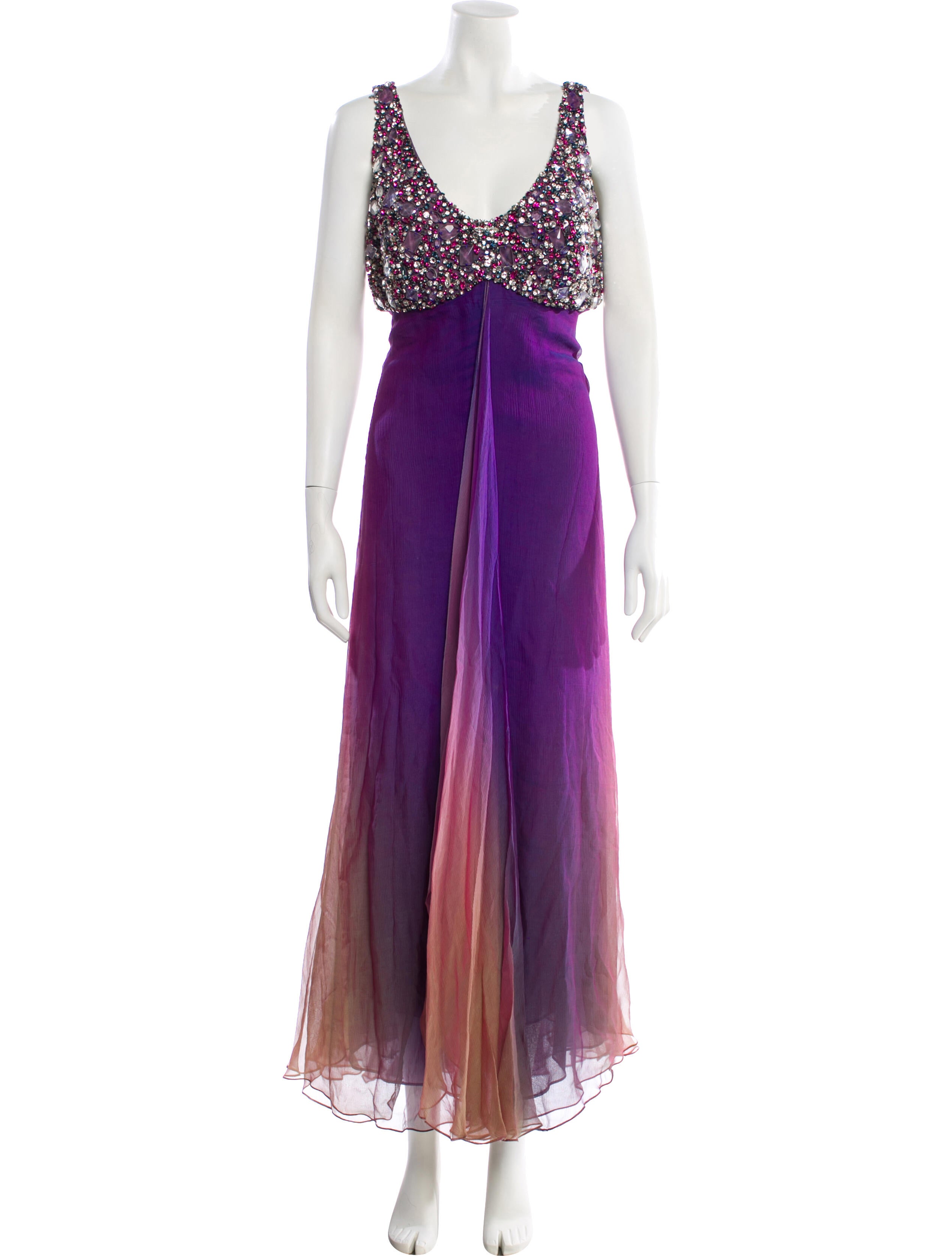 Naeem Khan V-Neck Knee-Length Dress