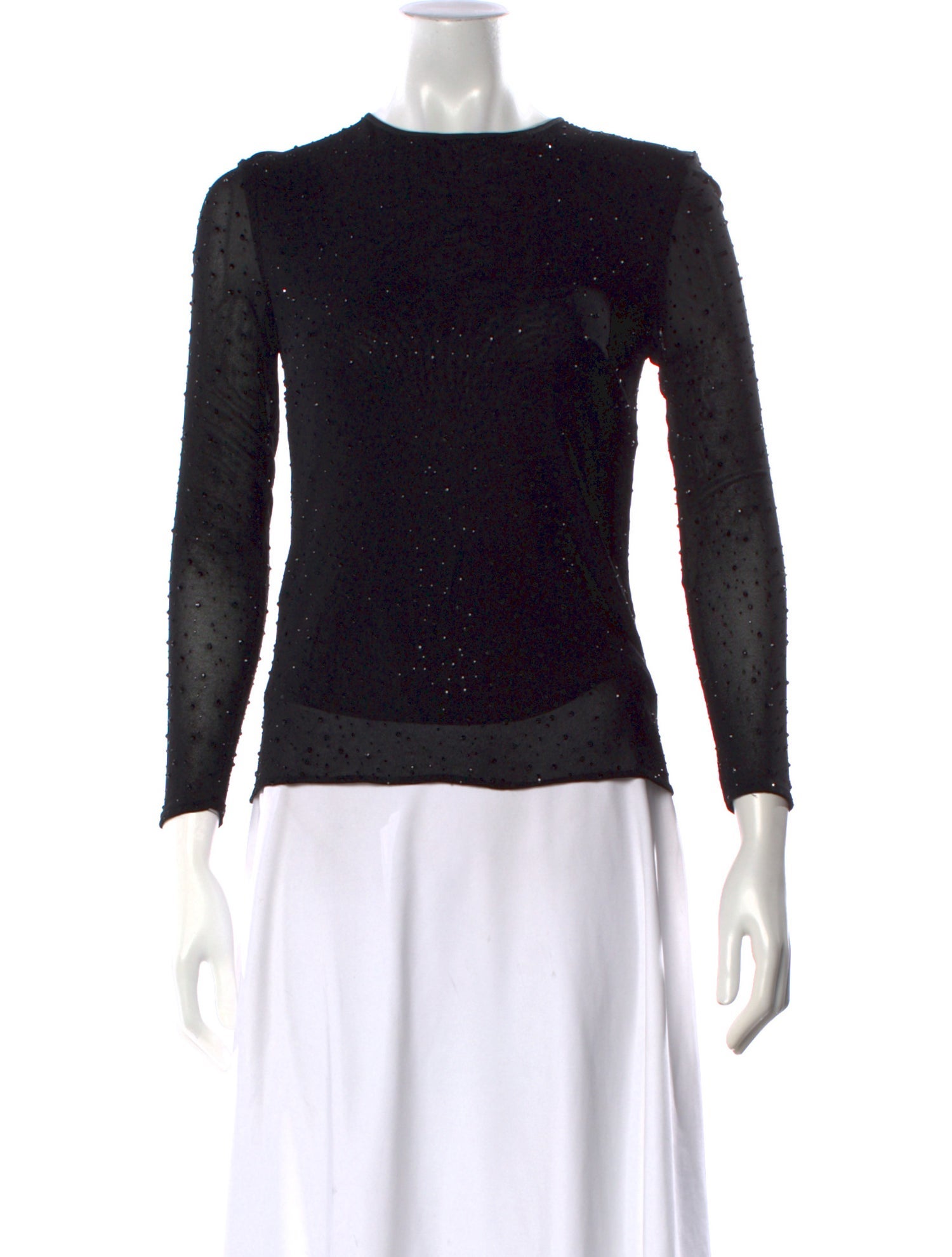 Naeem Khan Scoop Neck Long Sleeve Top