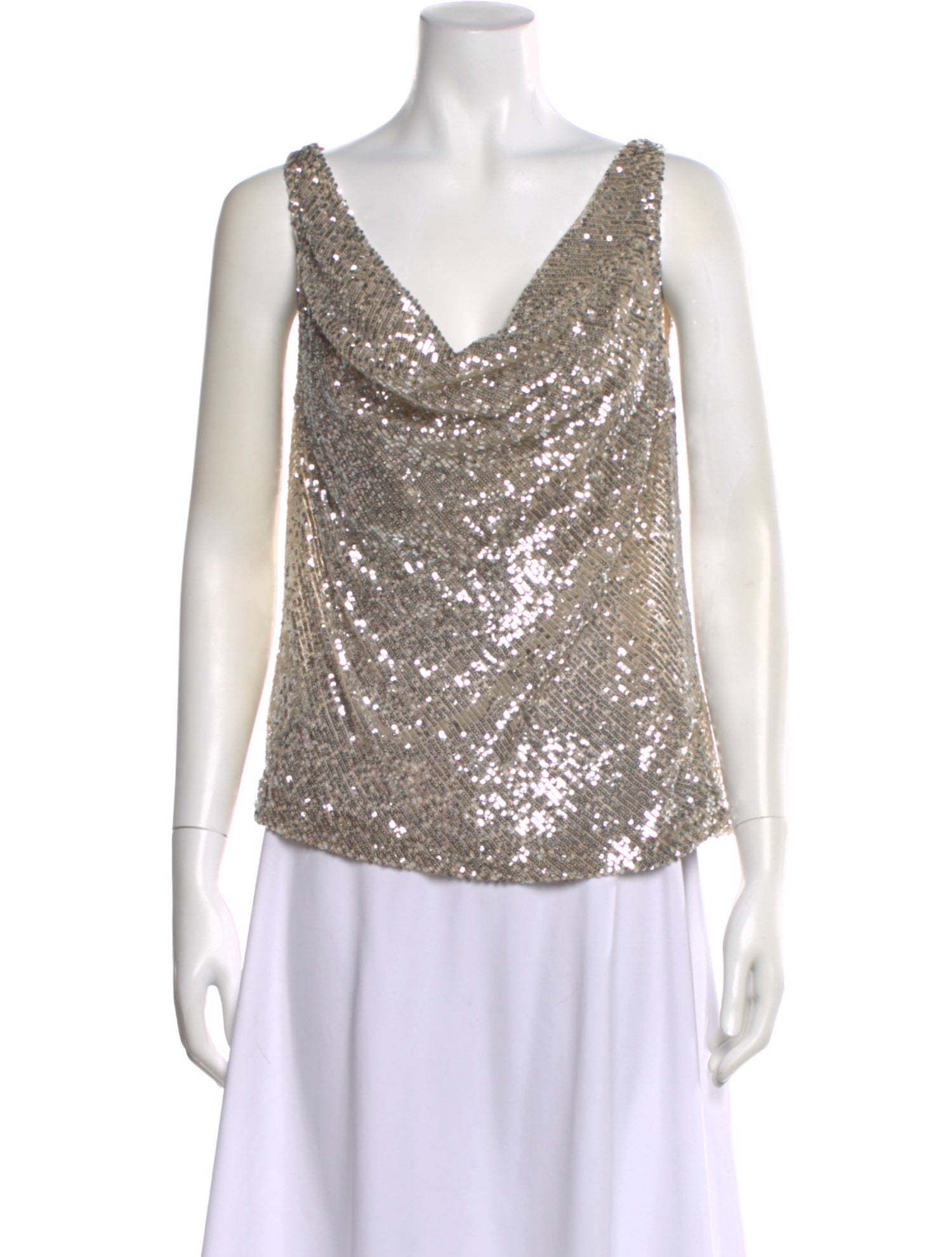 Naeem Khan Cowl Neck Sleeveless Top