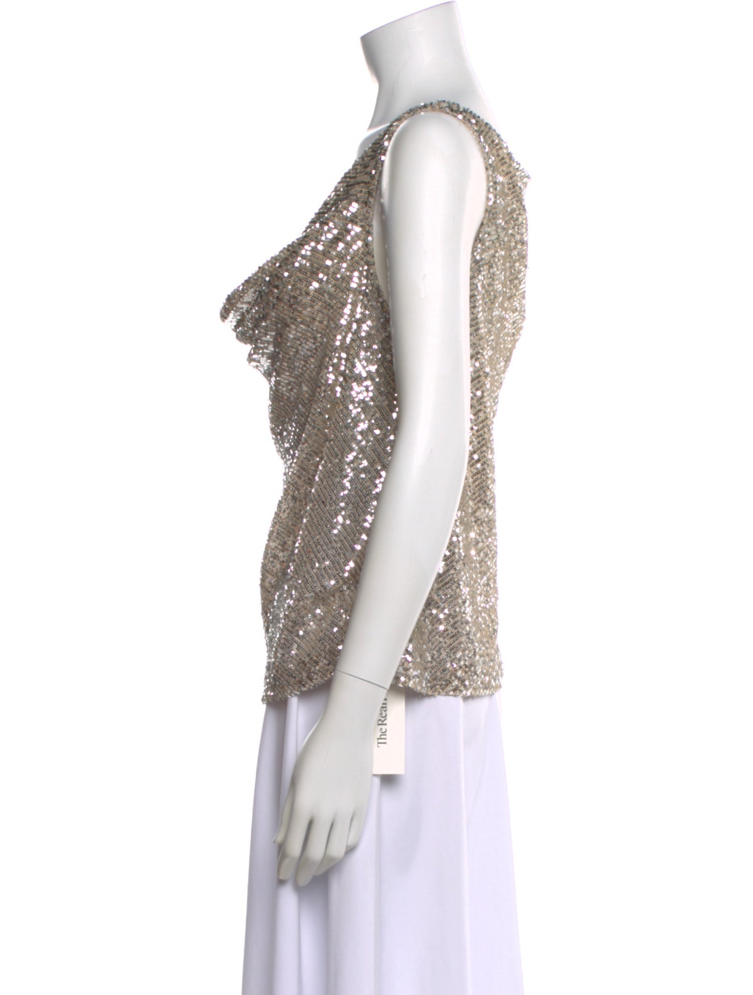 Naeem Khan Cowl Neck Sleeveless Top