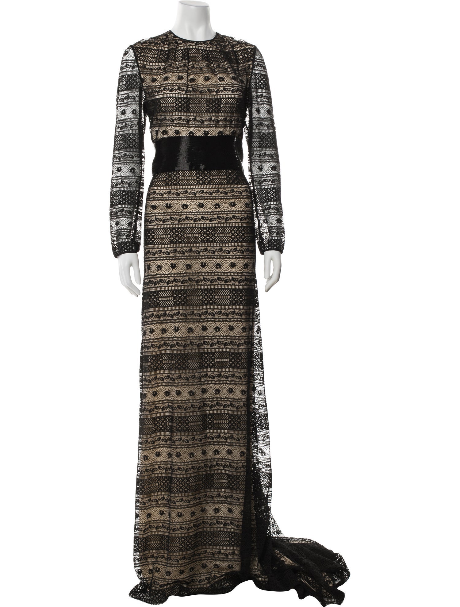 Naeem Khan Lace Pattern Long Dress