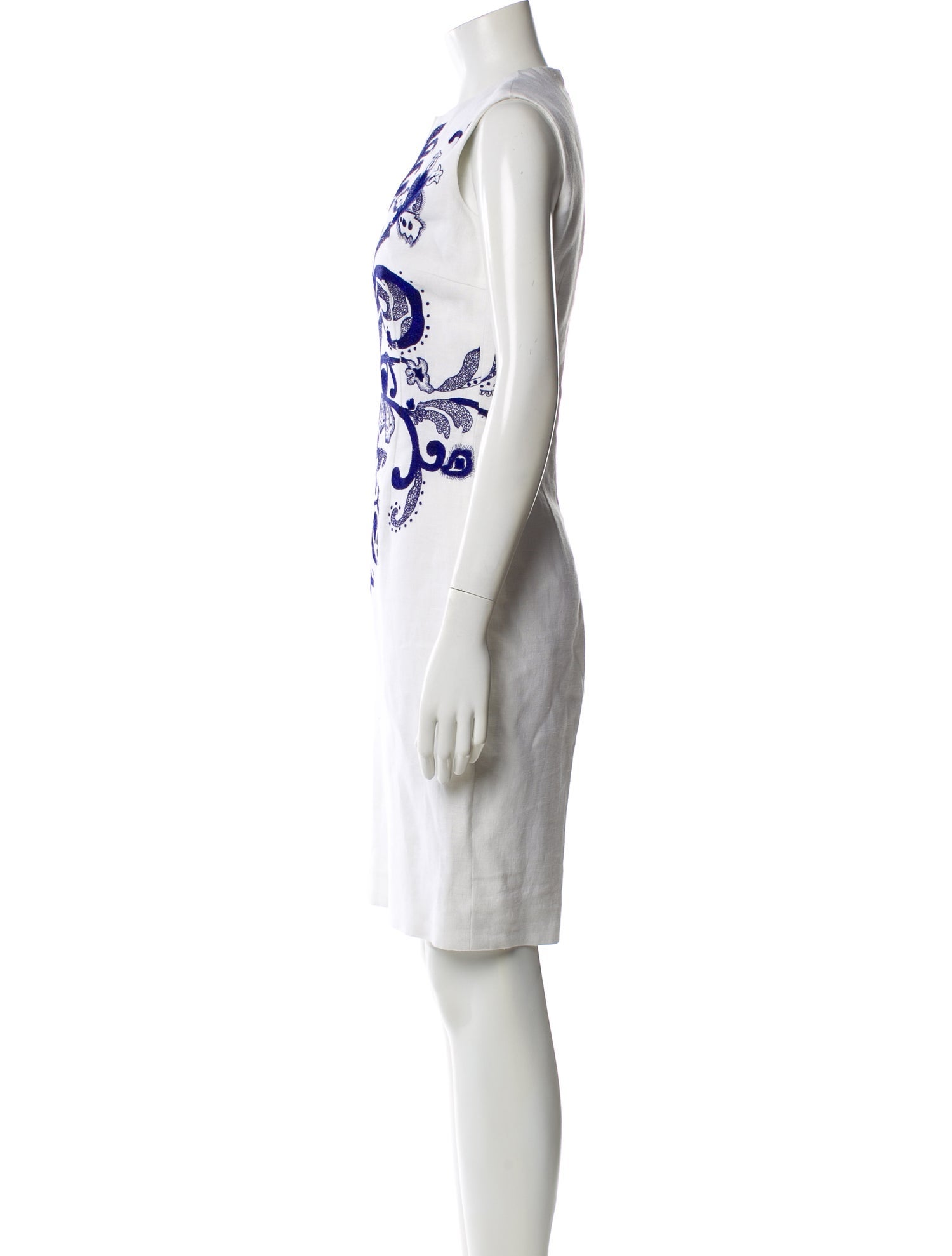 Naeem Khan Linen Knee-Length Dress