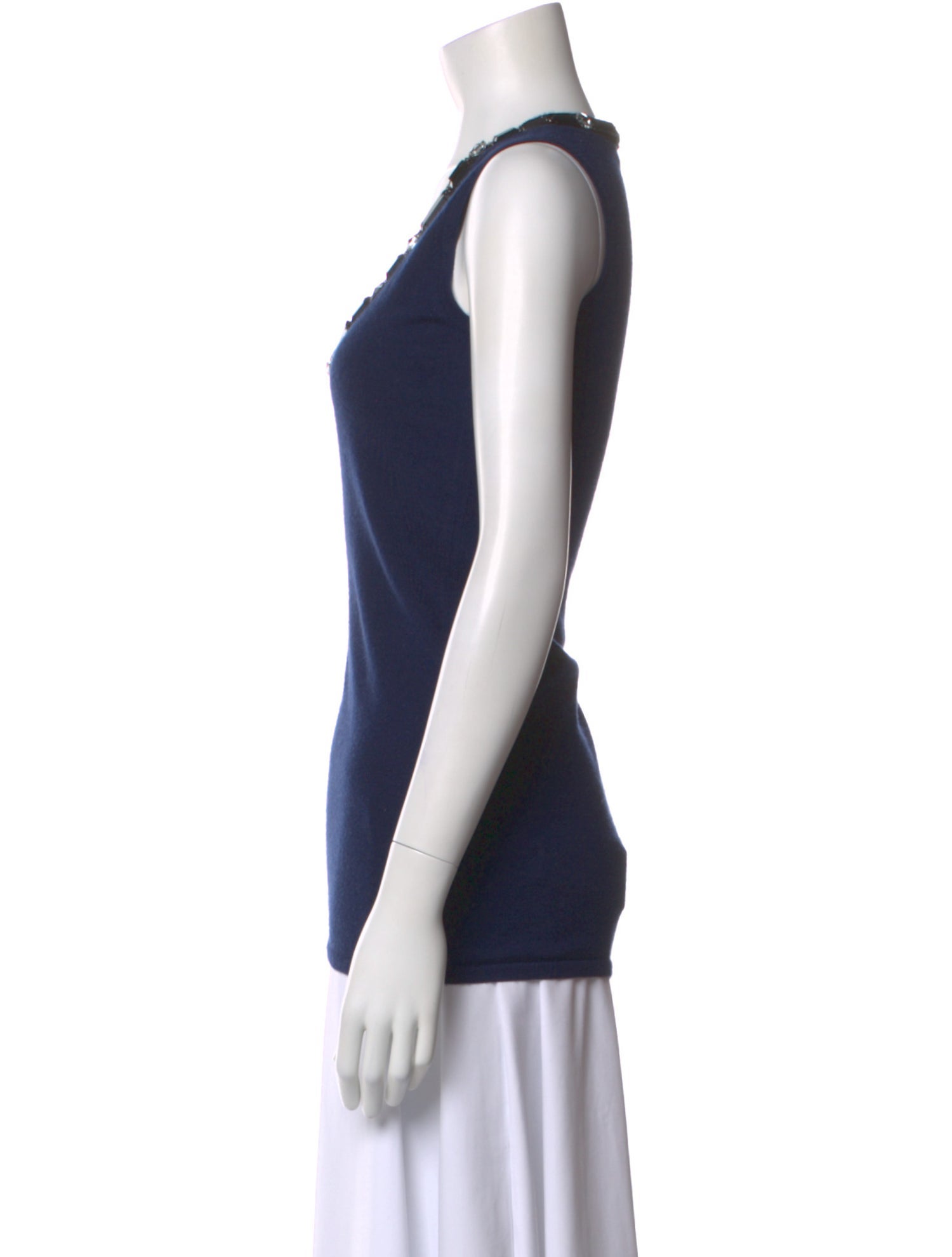 Naeem Khan Cashmere Scoop Neck Top