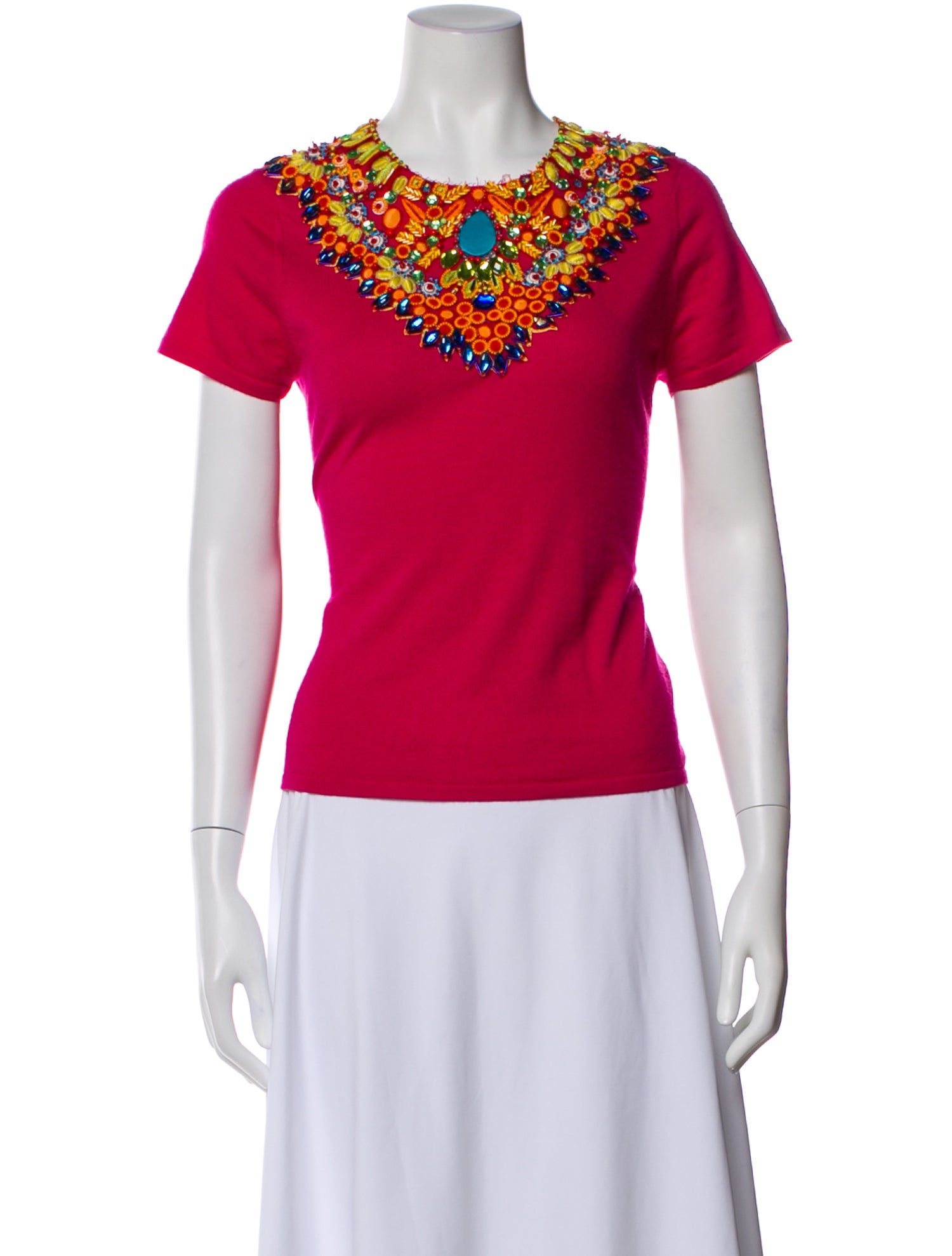 Naeem Khan Cashmere Crew Neck T-Shirt