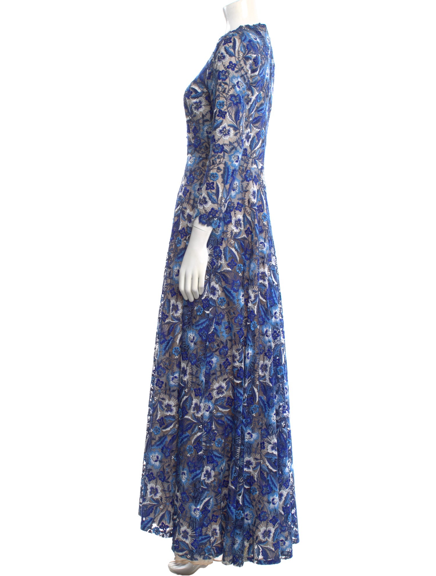 Naeem Khan Floral Print Long Dress