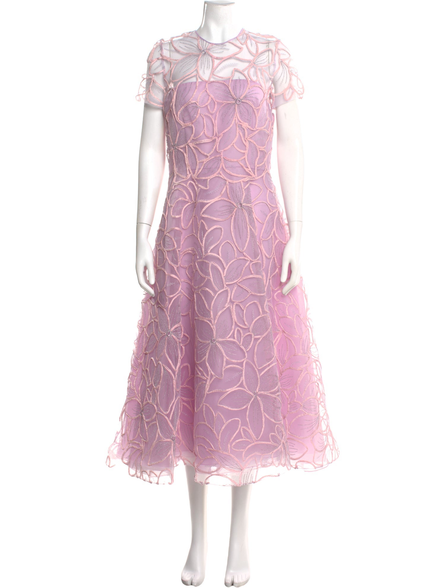 Naeem Khan Lace Pattern Long Dress