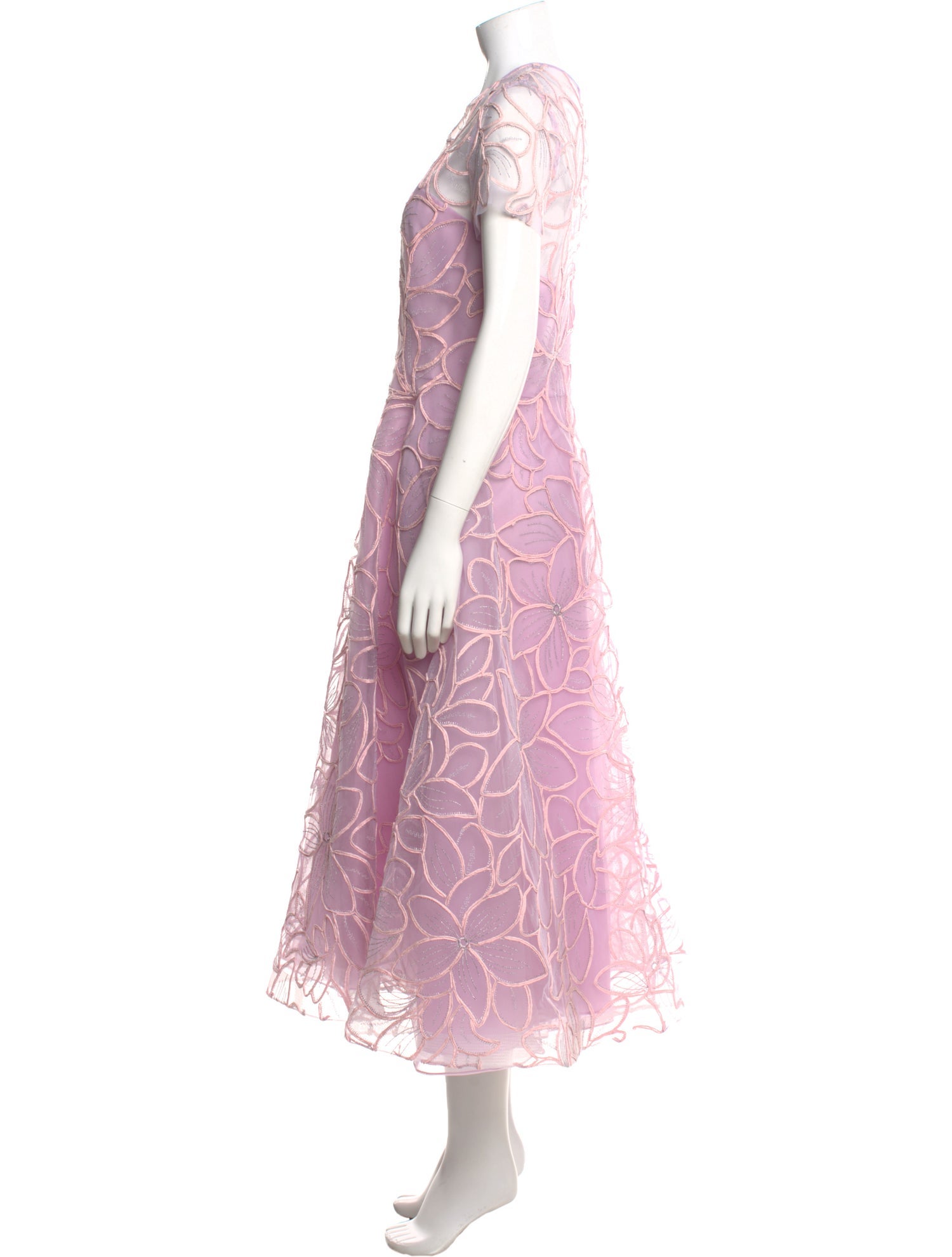 Naeem Khan Lace Pattern Long Dress