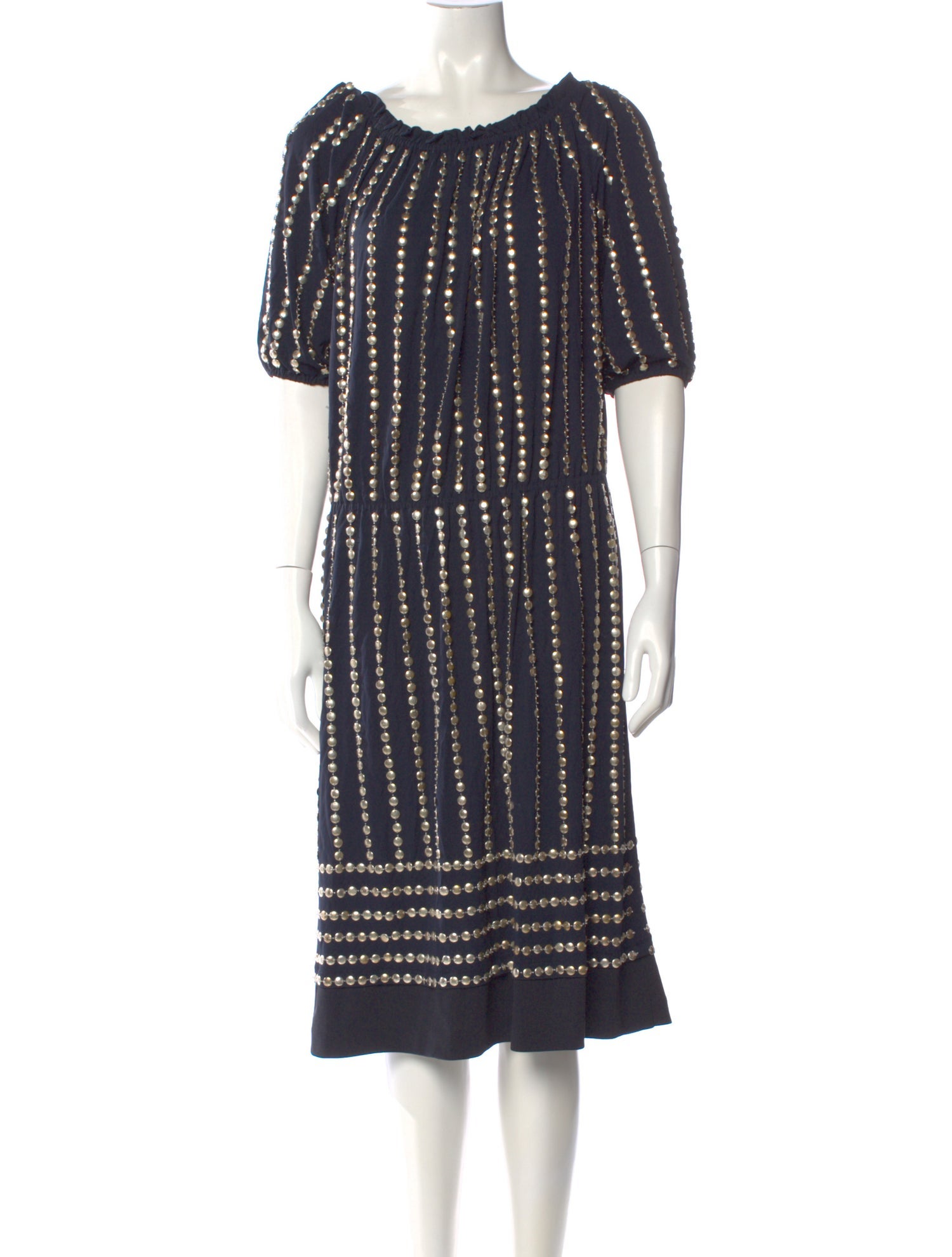 Naeem Khan Striped Knee-Length Dress