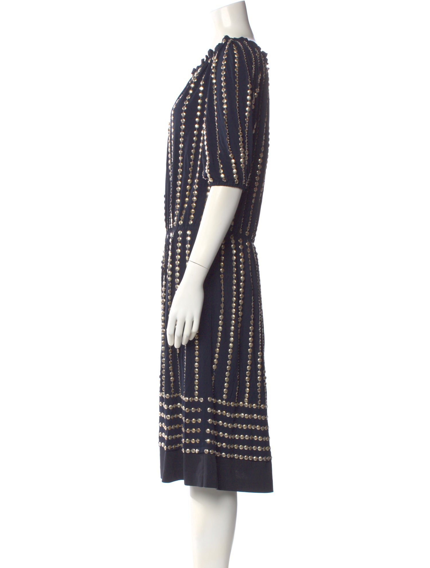 Naeem Khan Striped Knee-Length Dress