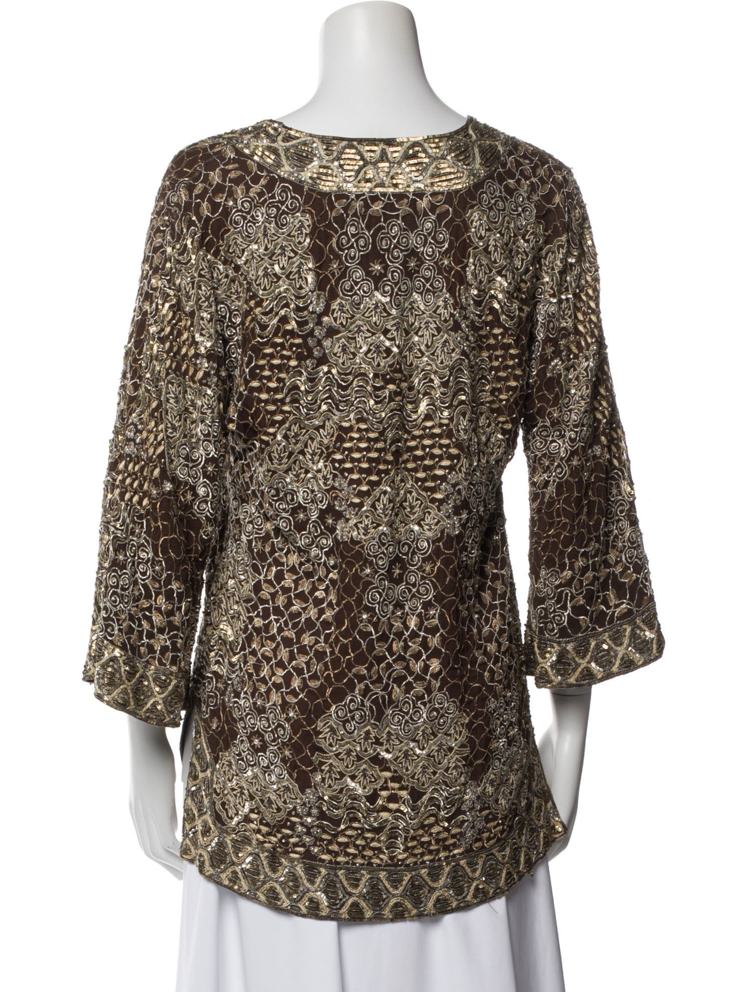 Naeem Khan Silk Patterned Top