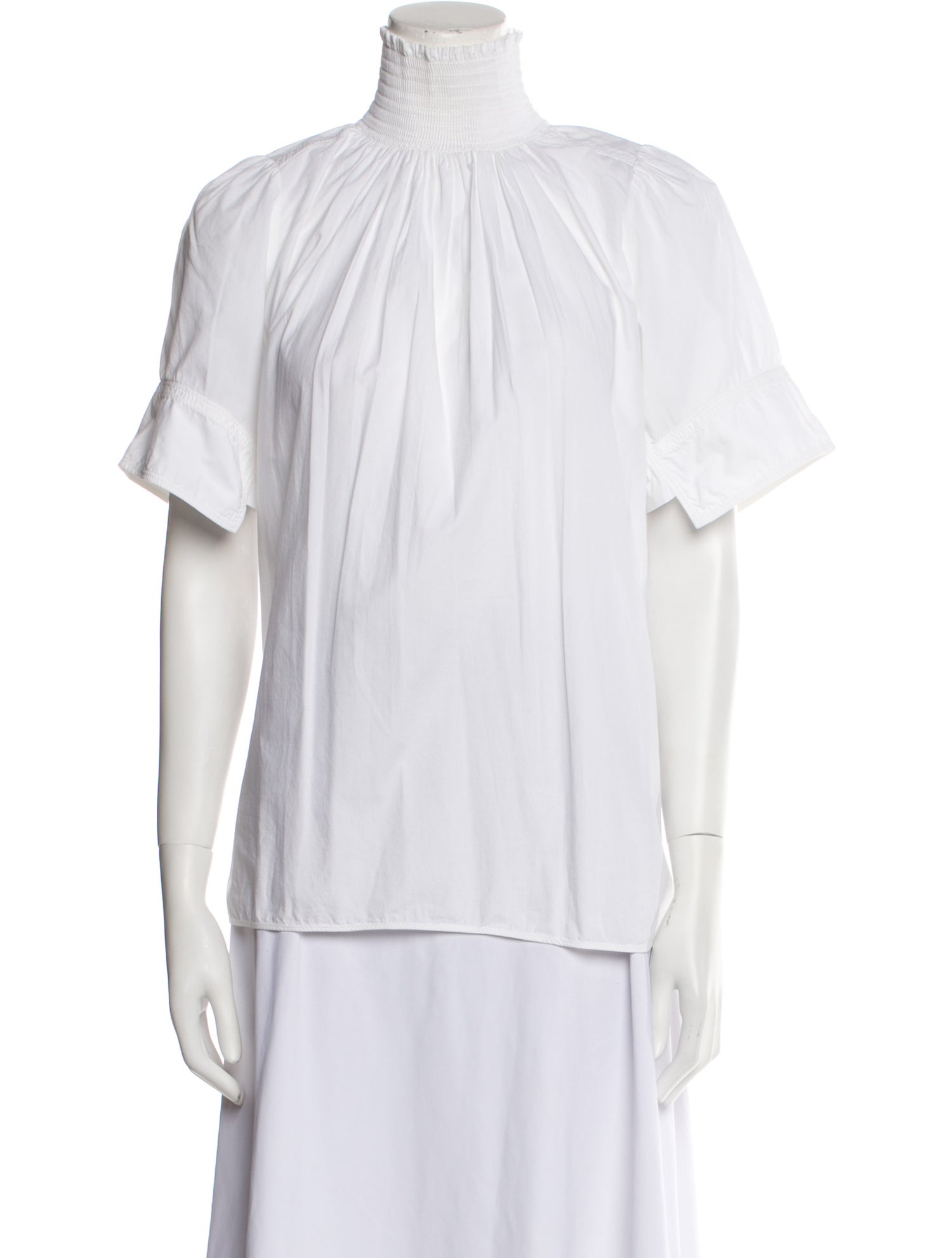 NAHM Mock Neck Short Sleeve Blouse