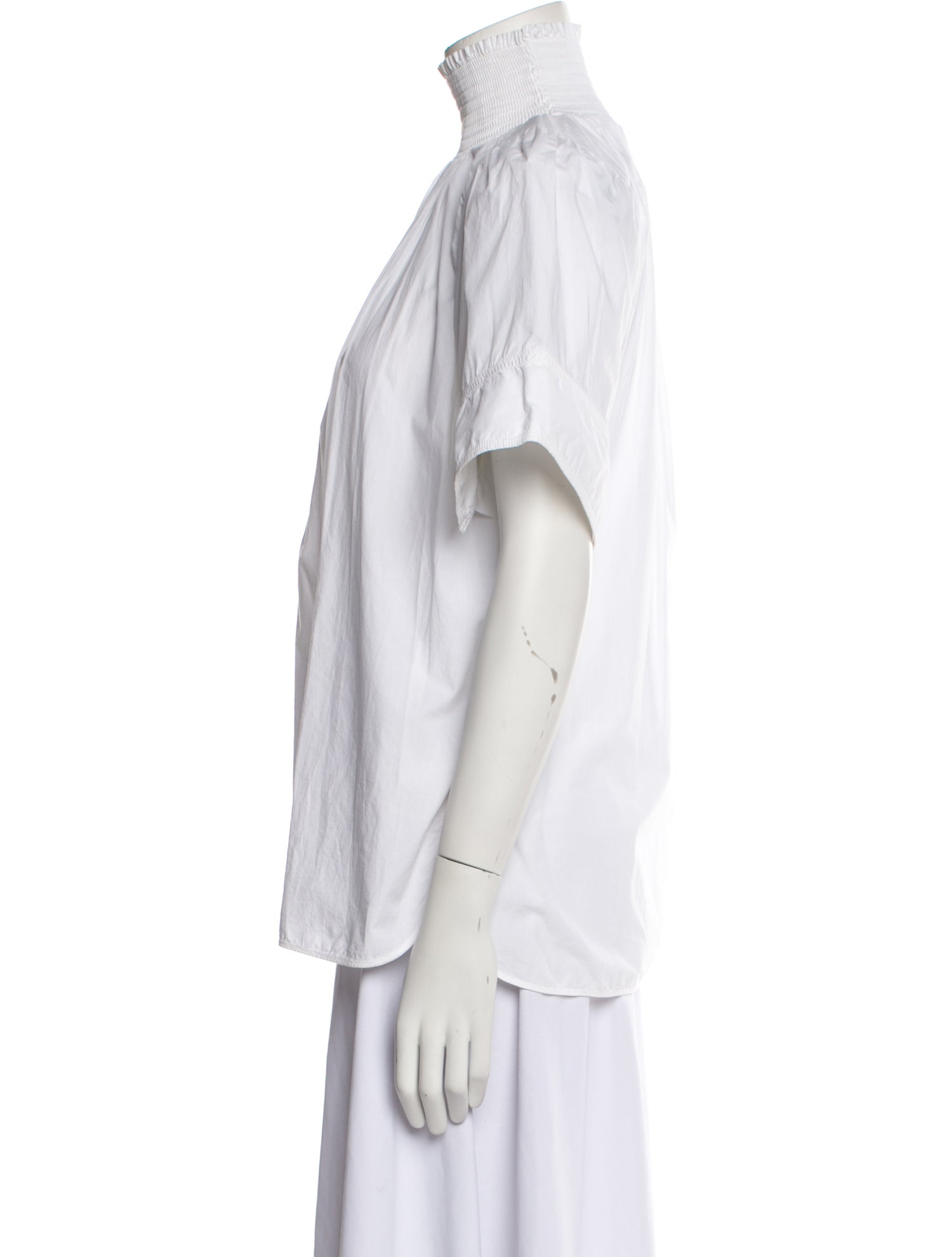 NAHM Mock Neck Short Sleeve Blouse