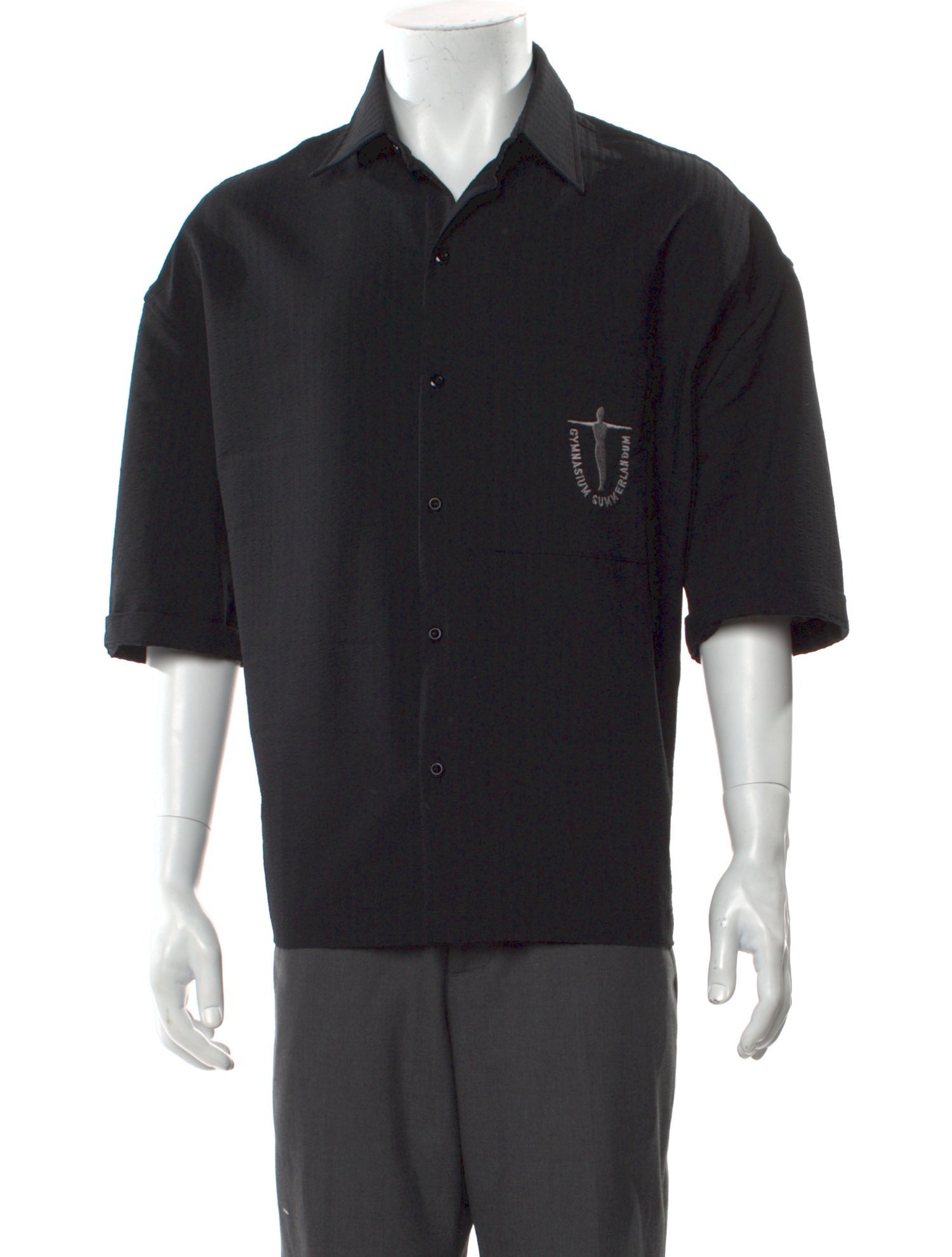 Nahmias Graphic Print Three-Quarter Sleeve Denim Shirt