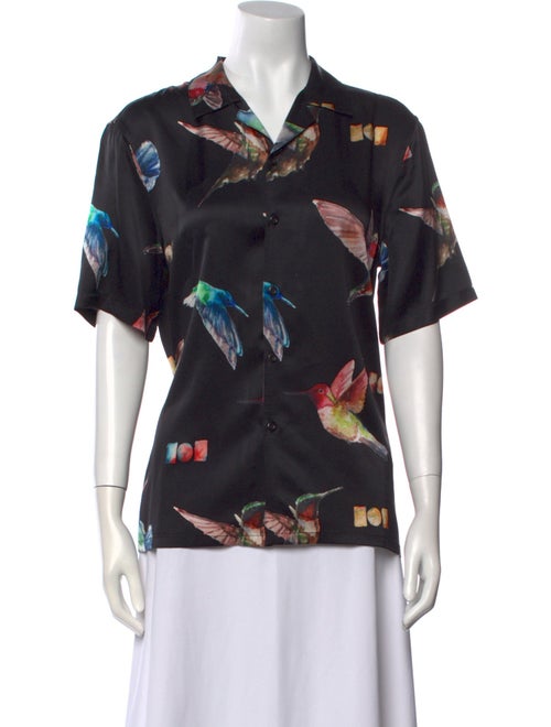 Nahmias Silk Printed Button-Up Top