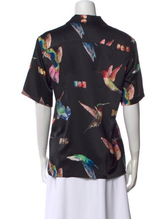 Nahmias Silk Printed Button-Up Top