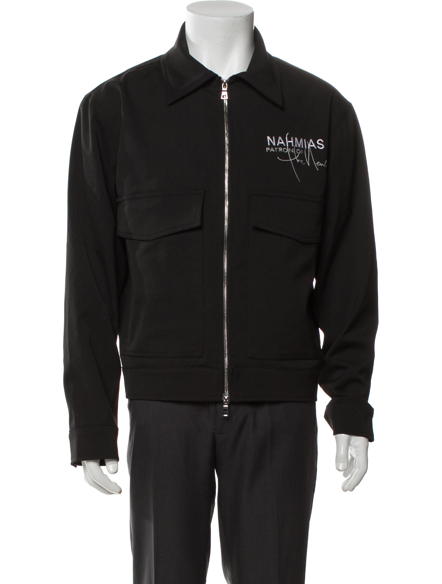 Nahmias Wool Graphic Print Utility Jacket