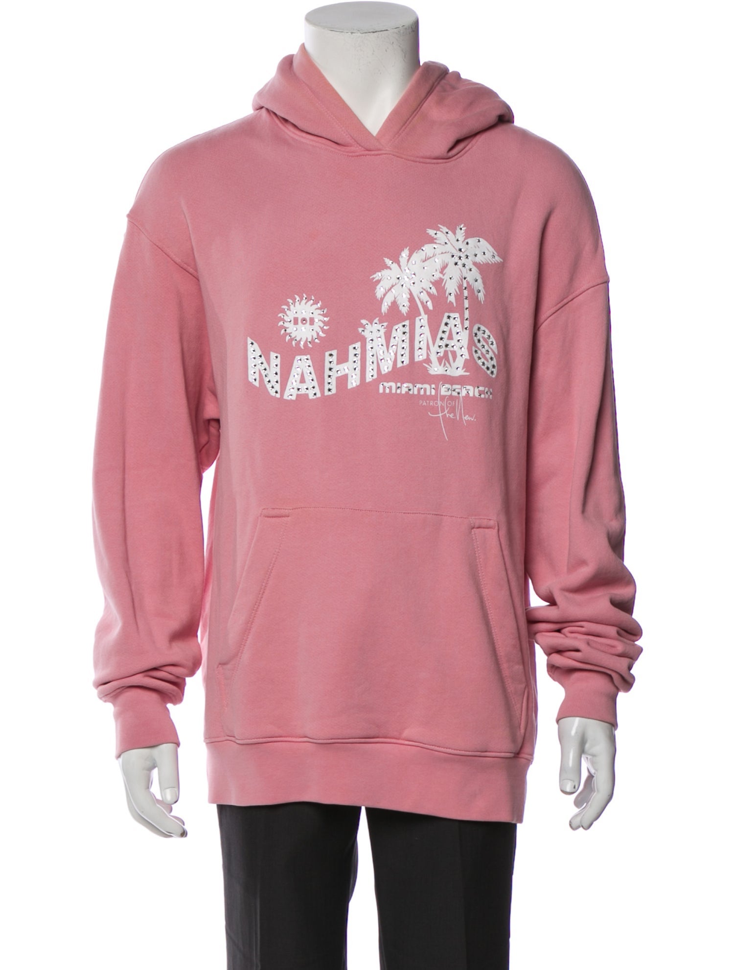 Nahmias Graphic Print V-Neck Hoodie
