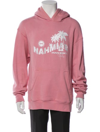 Nahmias Graphic Print V-Neck Hoodie