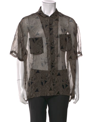 Nahmias Casual Shirts Silk Paisley Print Shirt XXL