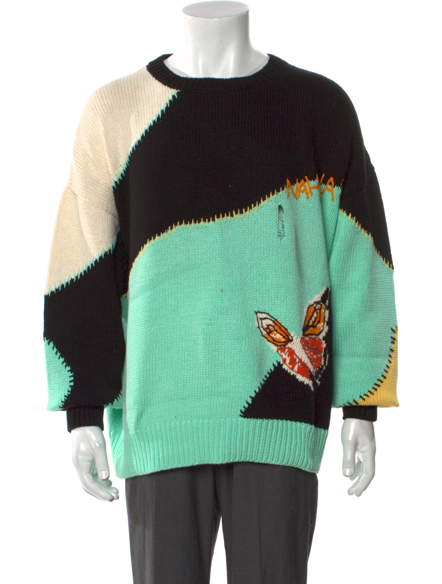 Nahmias Colorblock Pattern Crew Neck Pullover w/ Tags